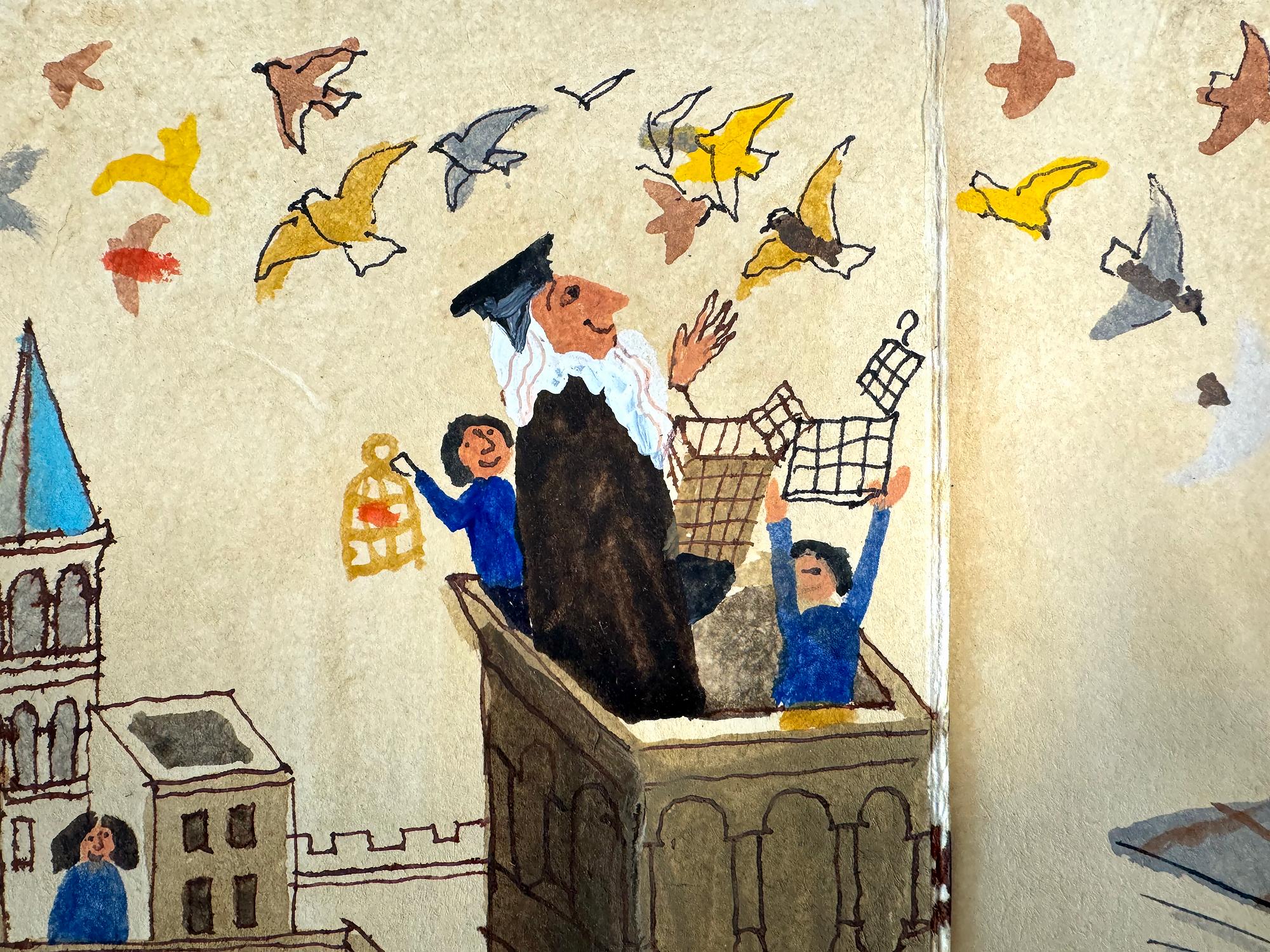 Léonard de Vinci  Étude de livre illustrée - L'homme de la Renaissance - Contemporain Art par Alice and Martin Provensen