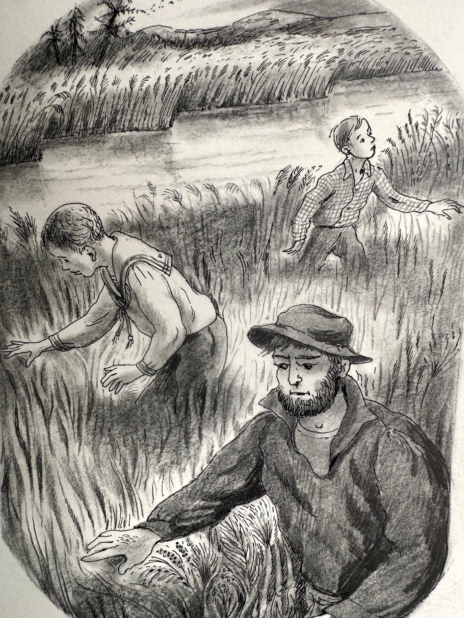 Cercando nell'erba alta - Illustrazione per libri di un'illustratrice donna,  Americana in vendita 3