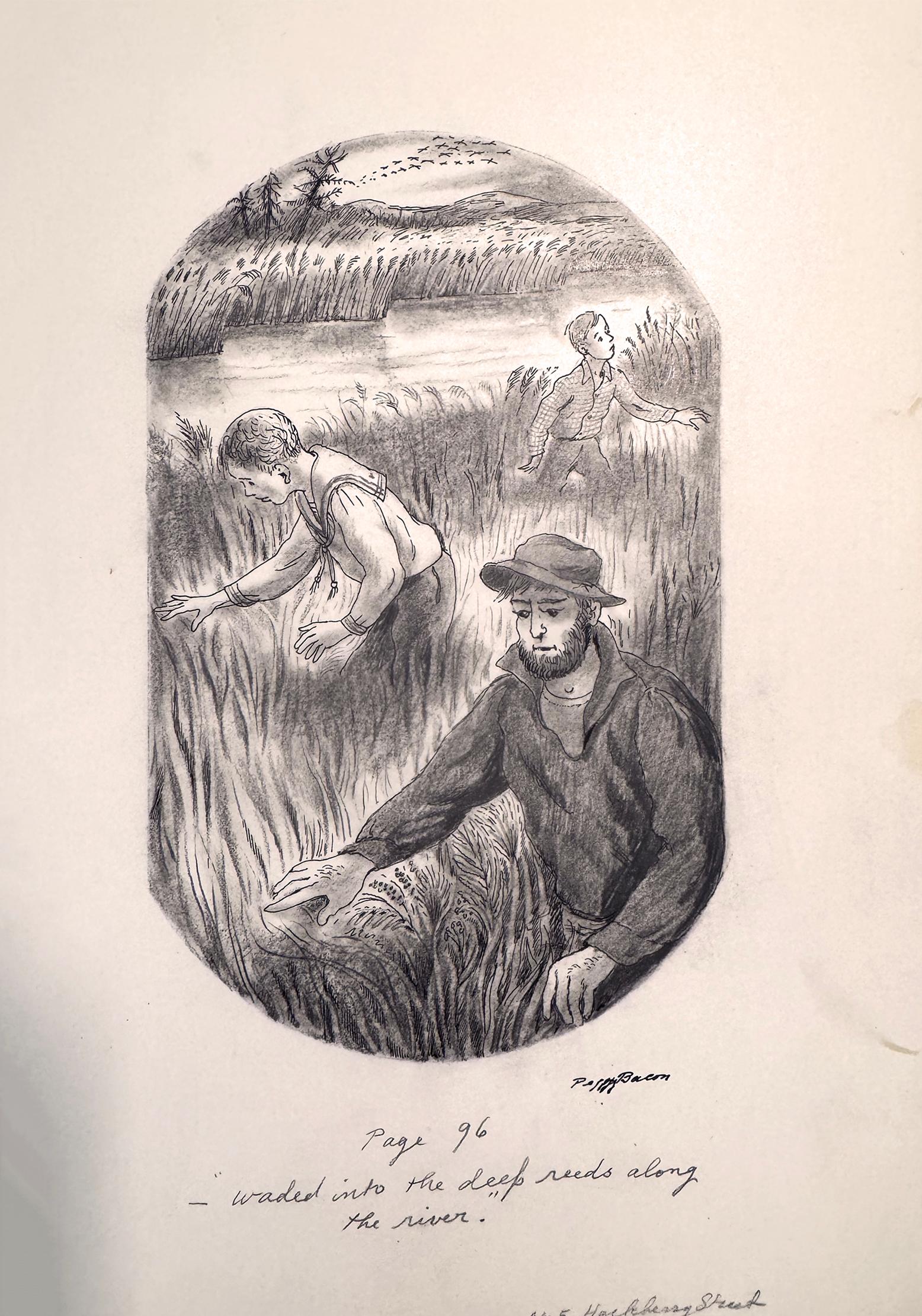 Cercando nell'erba alta - Illustrazione per libri di un'illustratrice donna,  Americana in vendita 1
