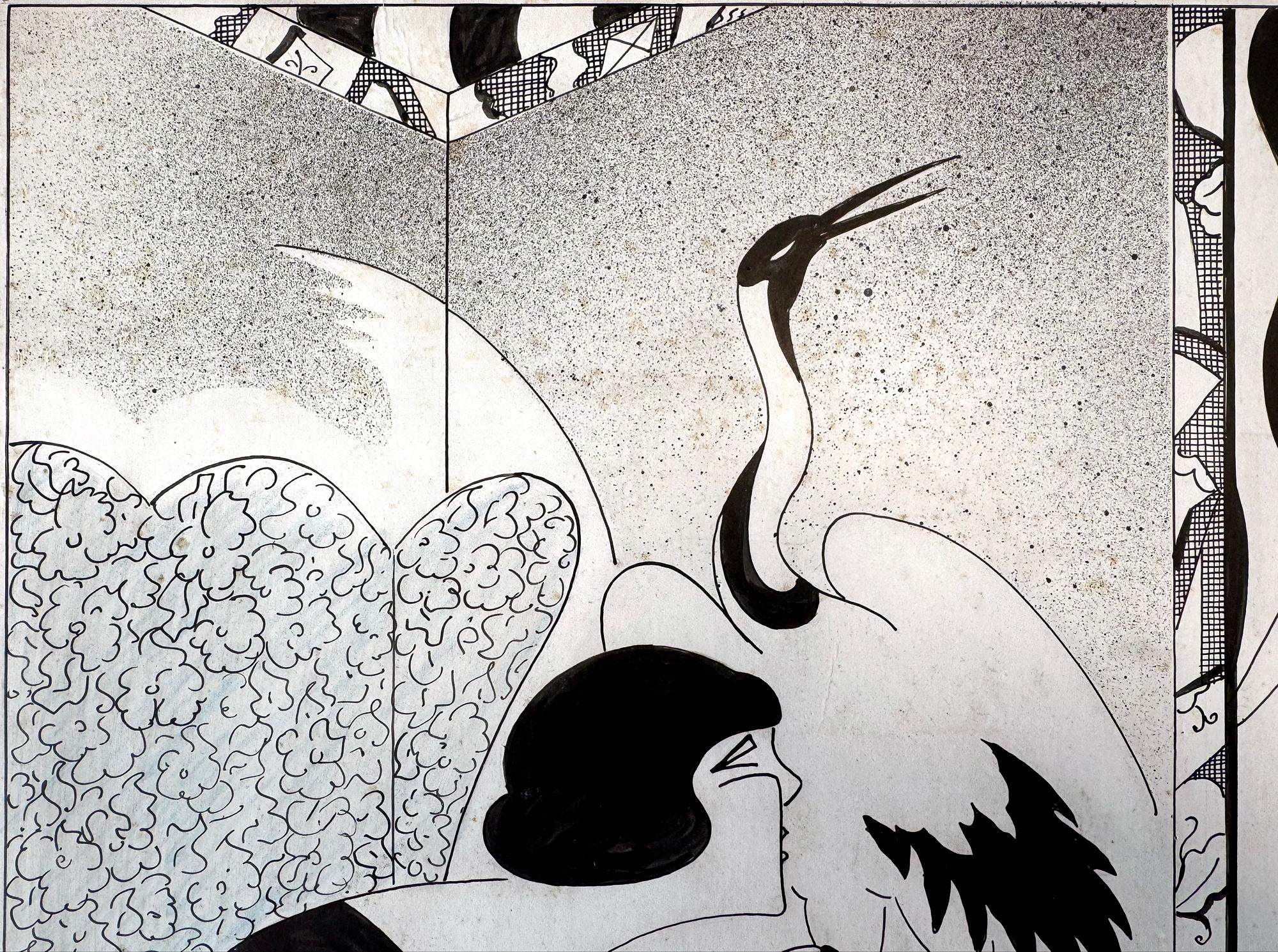 Eva Tanguqy-A Strange Request, intérieur du journal New York Evening World et du magazine Puck (deux œuvres), années 1910
Encre de Chine et crayon bleu sur papier épais
16-1/2 x 10-1/2 pouces (41,9 x 26,7 cm) (chacun, image)
Tous deux signés en bas