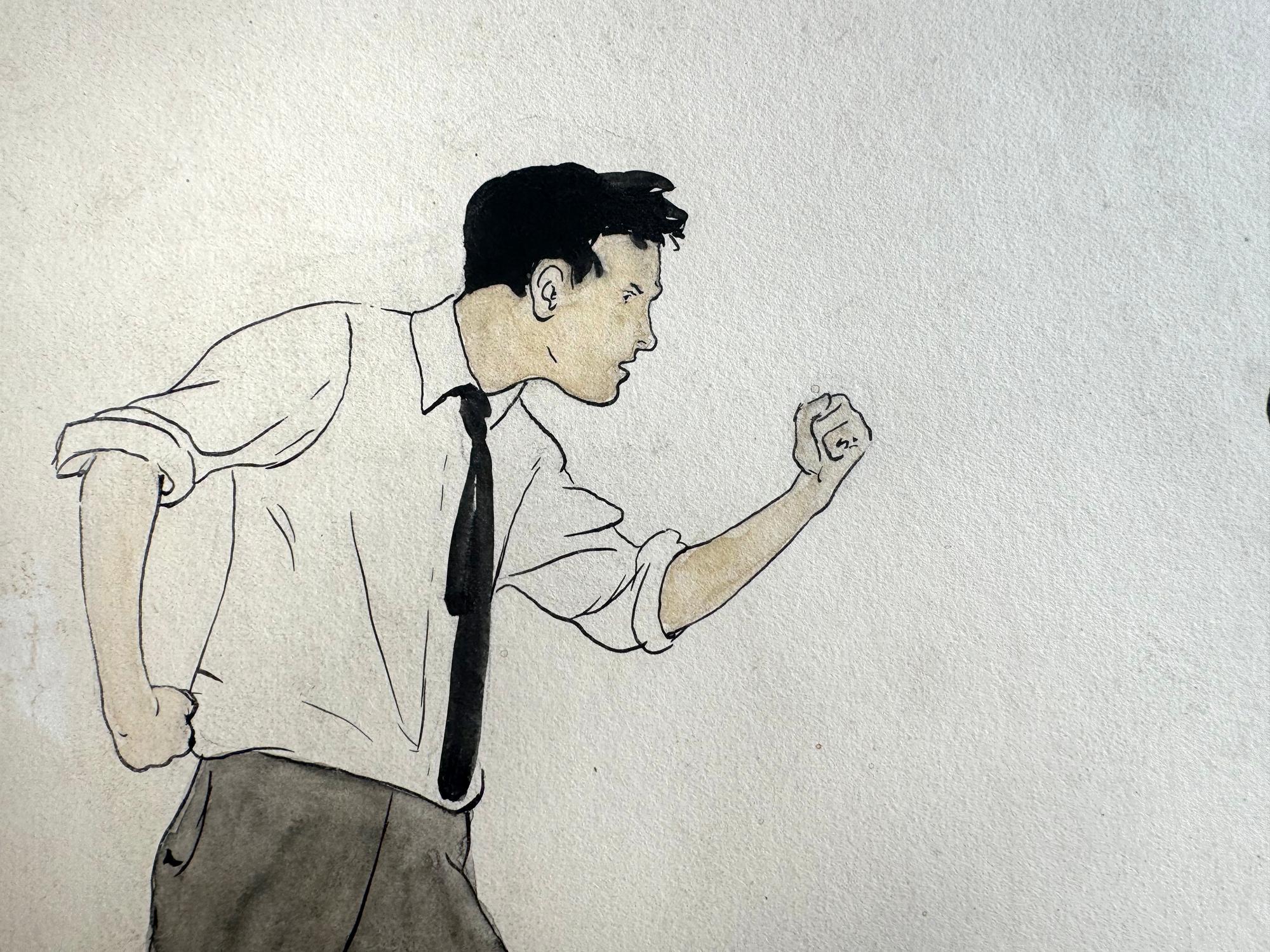 El matón - Arte narrativo de  Ilustradora Edad de Oro de la Ilustración en venta 1