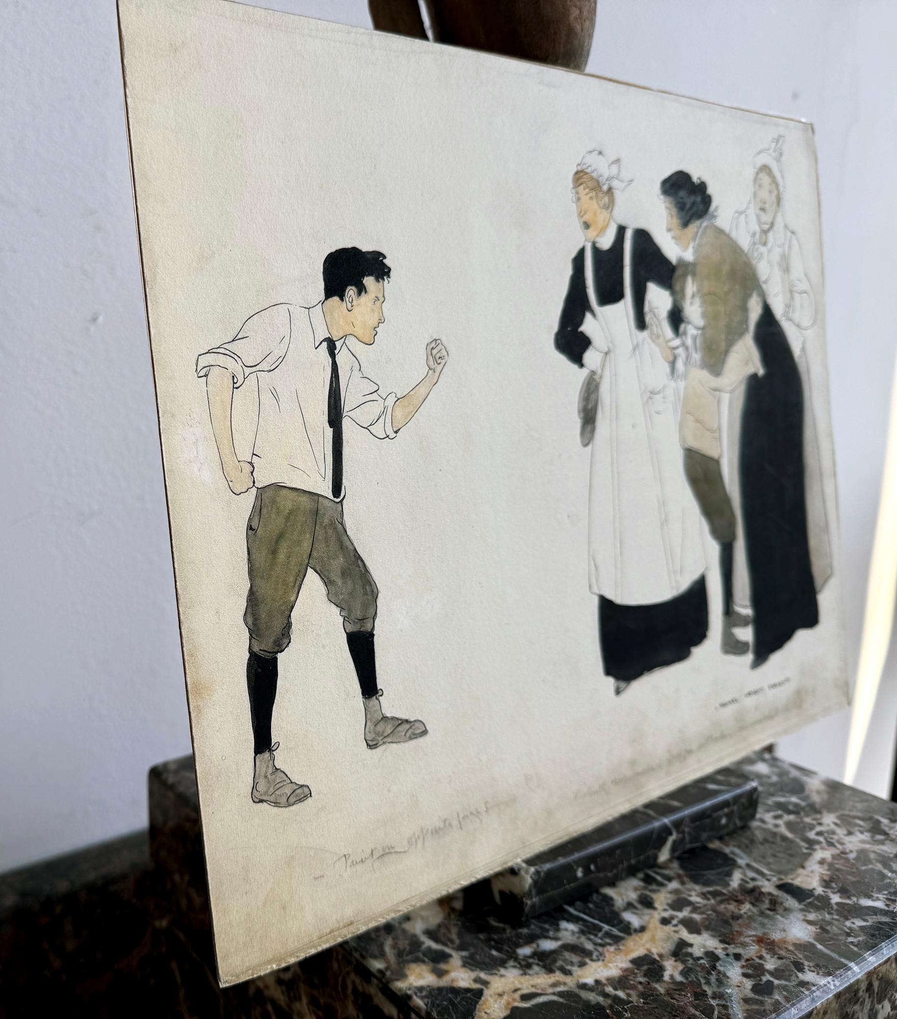 El matón - Arte narrativo de  Ilustradora Edad de Oro de la Ilustración - Portrait Beige de Maginel Wright Enright Barney