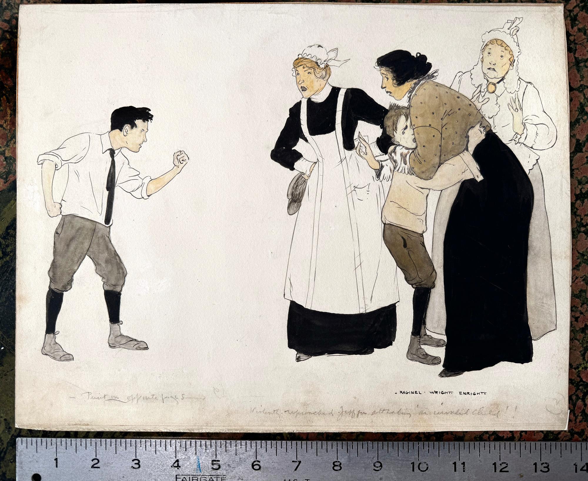 El matón - Arte narrativo de  Ilustradora Edad de Oro de la Ilustración en venta 3