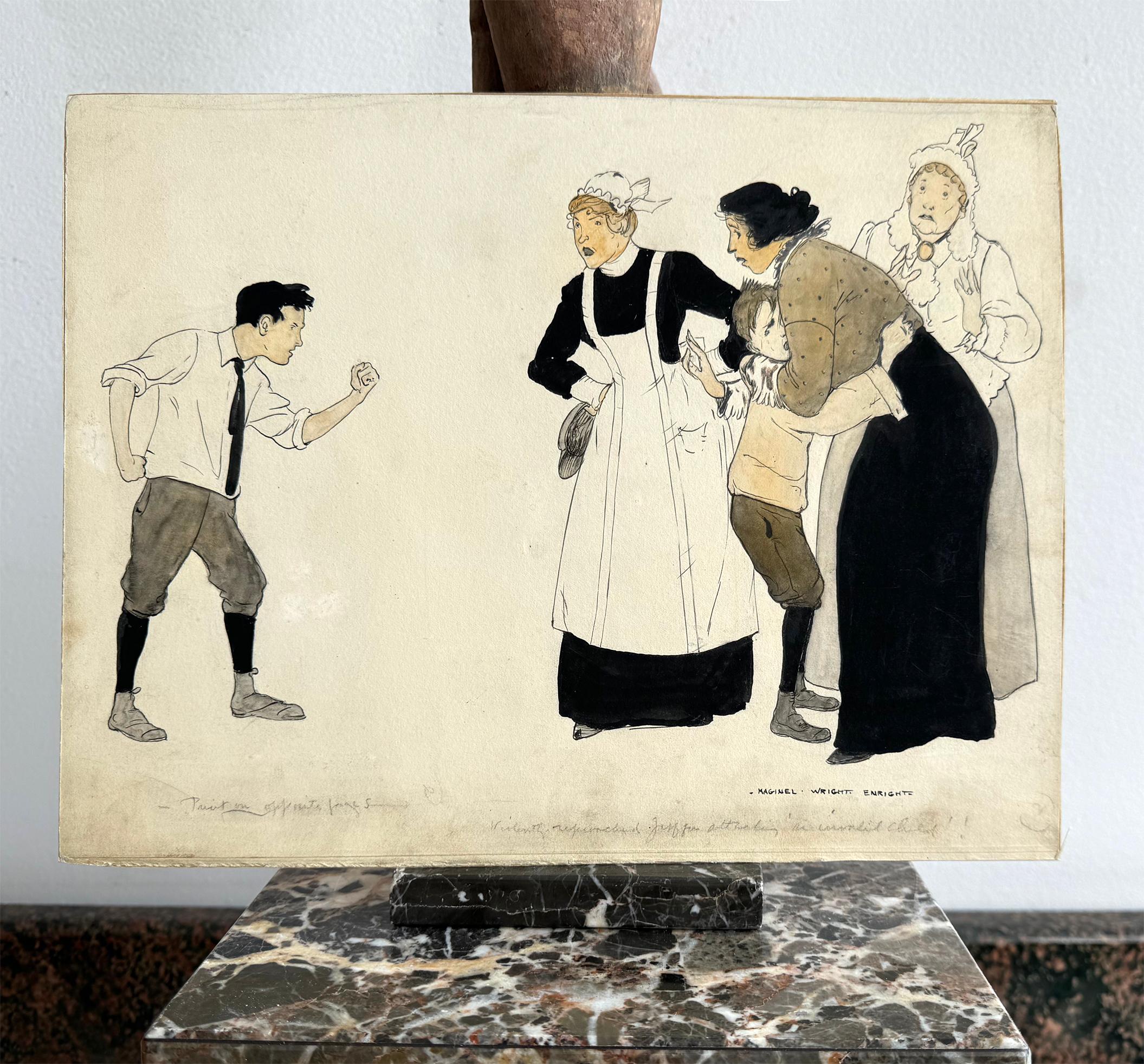 El matón - Arte narrativo de  Ilustradora Edad de Oro de la Ilustración en venta 6