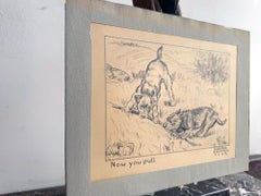 Two Dogs Playing Scottish Terrier  Woman Illustrator of the Golden Age Animalier