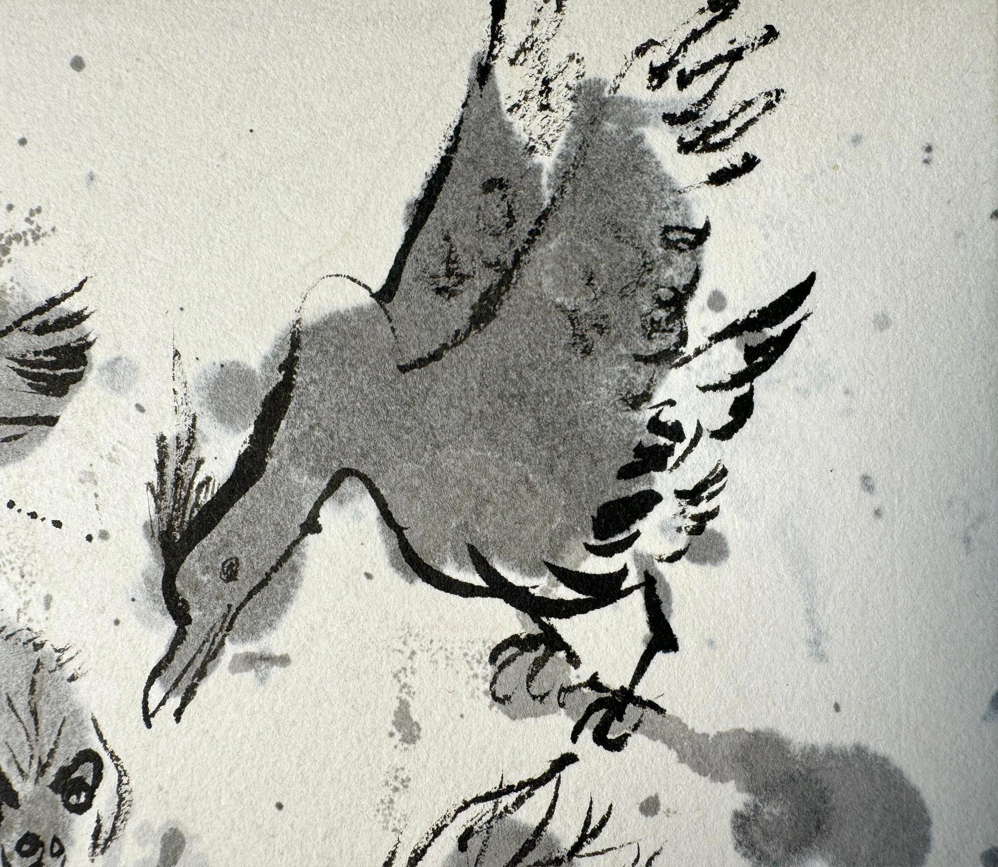 Portrait de chat, chien, oiseau, singe, hibou, coccinelle  - Illustration d'animaux en alerte en vente 3