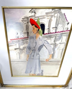 Fashion Model Illustration Perhaps for Vogue Magazine