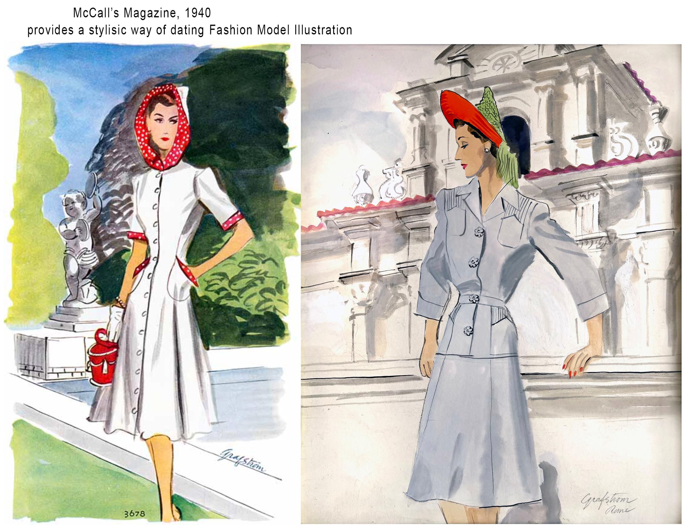 Illustrazione di una modella forse per la rivista Vogue in vendita 6