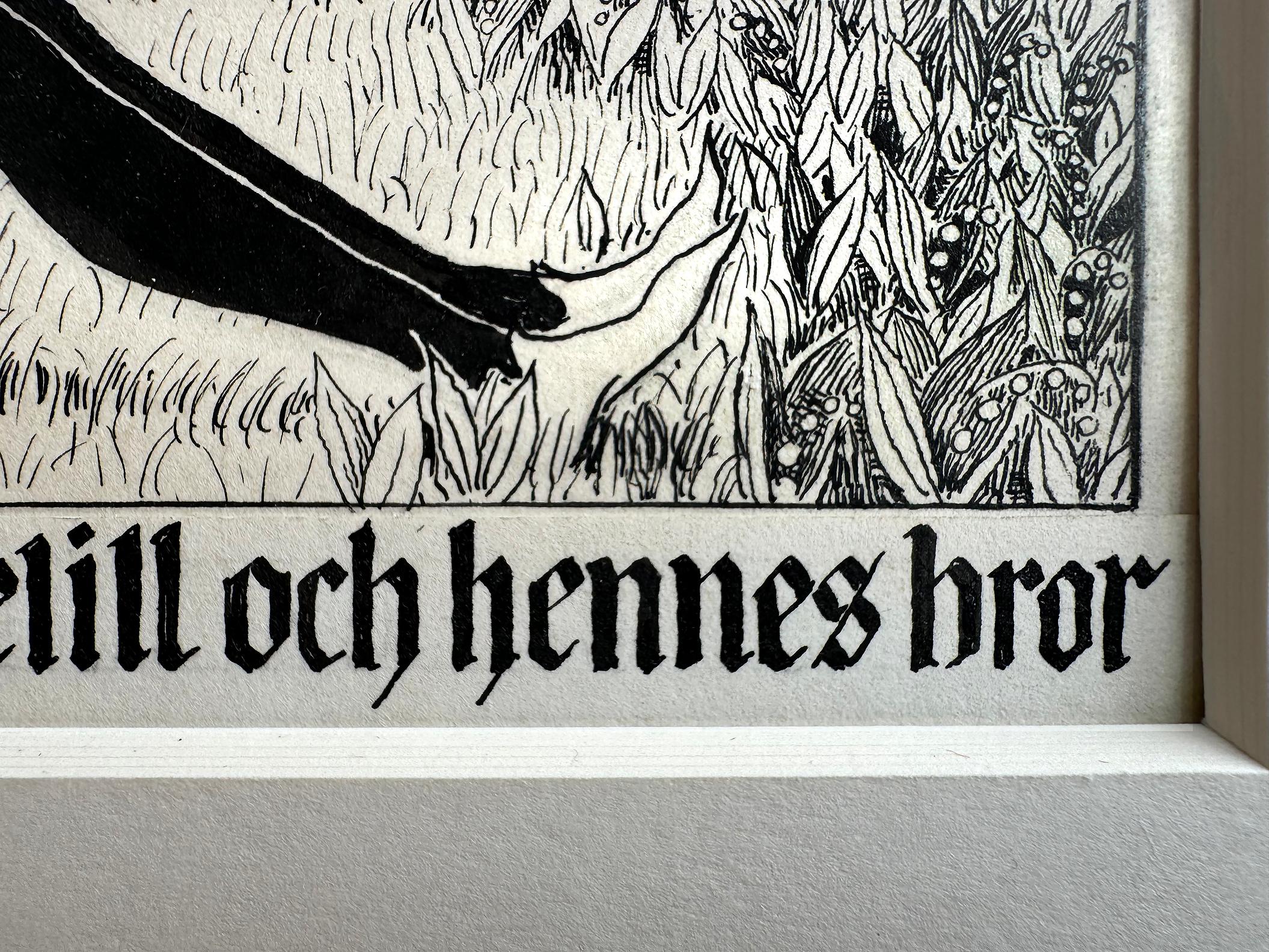 Libro di fiabe per bambini  Illustrazione fantasy in bianco e nero - Figurative Art Grigio di Elsa Beskow