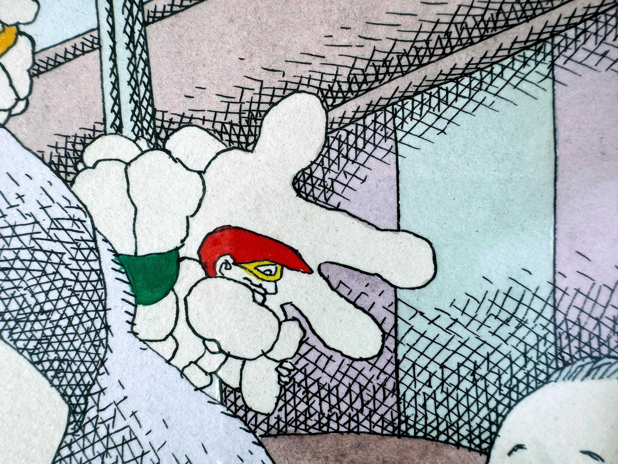Macabro cartone animato I giocattoli dei bambini attaccano il padre - Cartone animato di Playboy - Art di Gahan Wilson