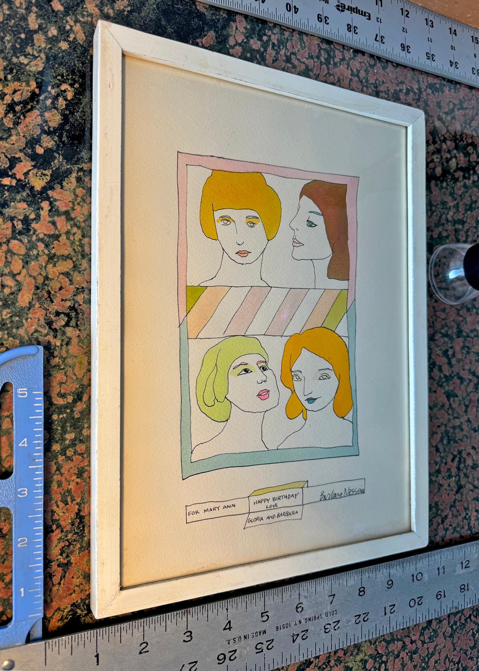 Dibujo de Feliz Cumpleaños:  Ama a Barbara Nessim y a Gloria Steinem en venta 2
