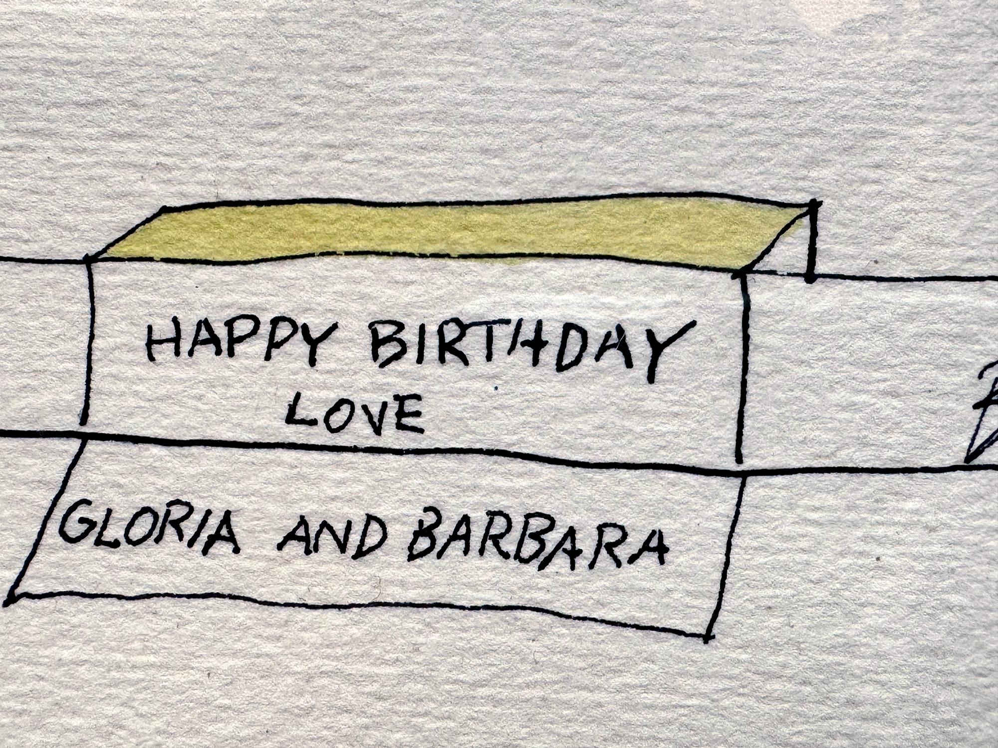 Dibujo de Feliz Cumpleaños:  Ama a Barbara Nessim y a Gloria Steinem en venta 9