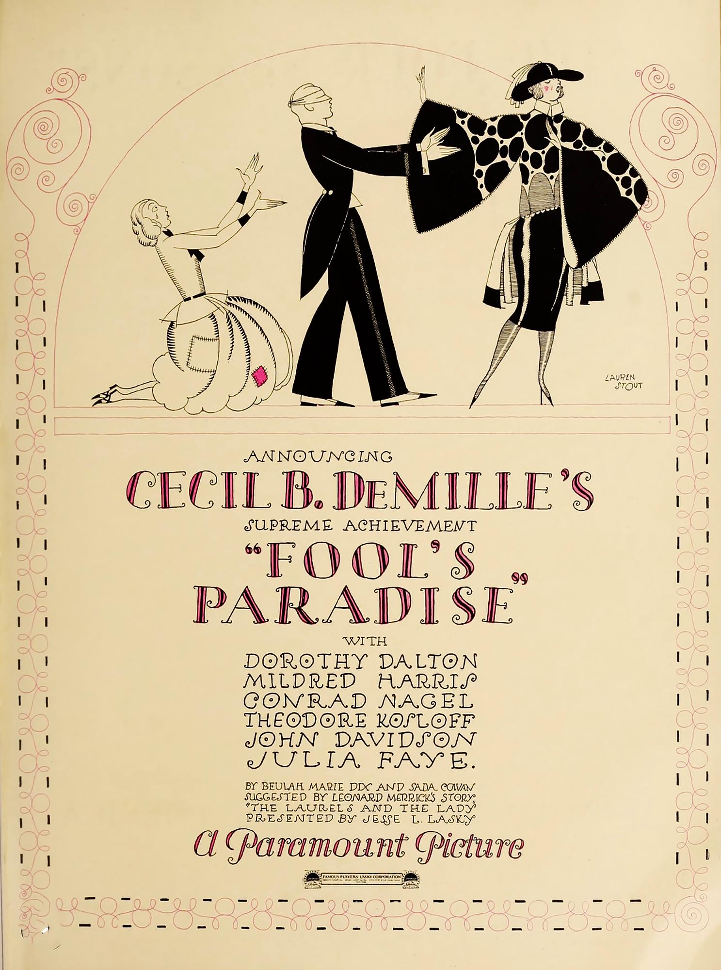 Fool's Paradise Filmkostümskizze  Cecil B. DeMille - Klassisches Hollywood im Angebot 6