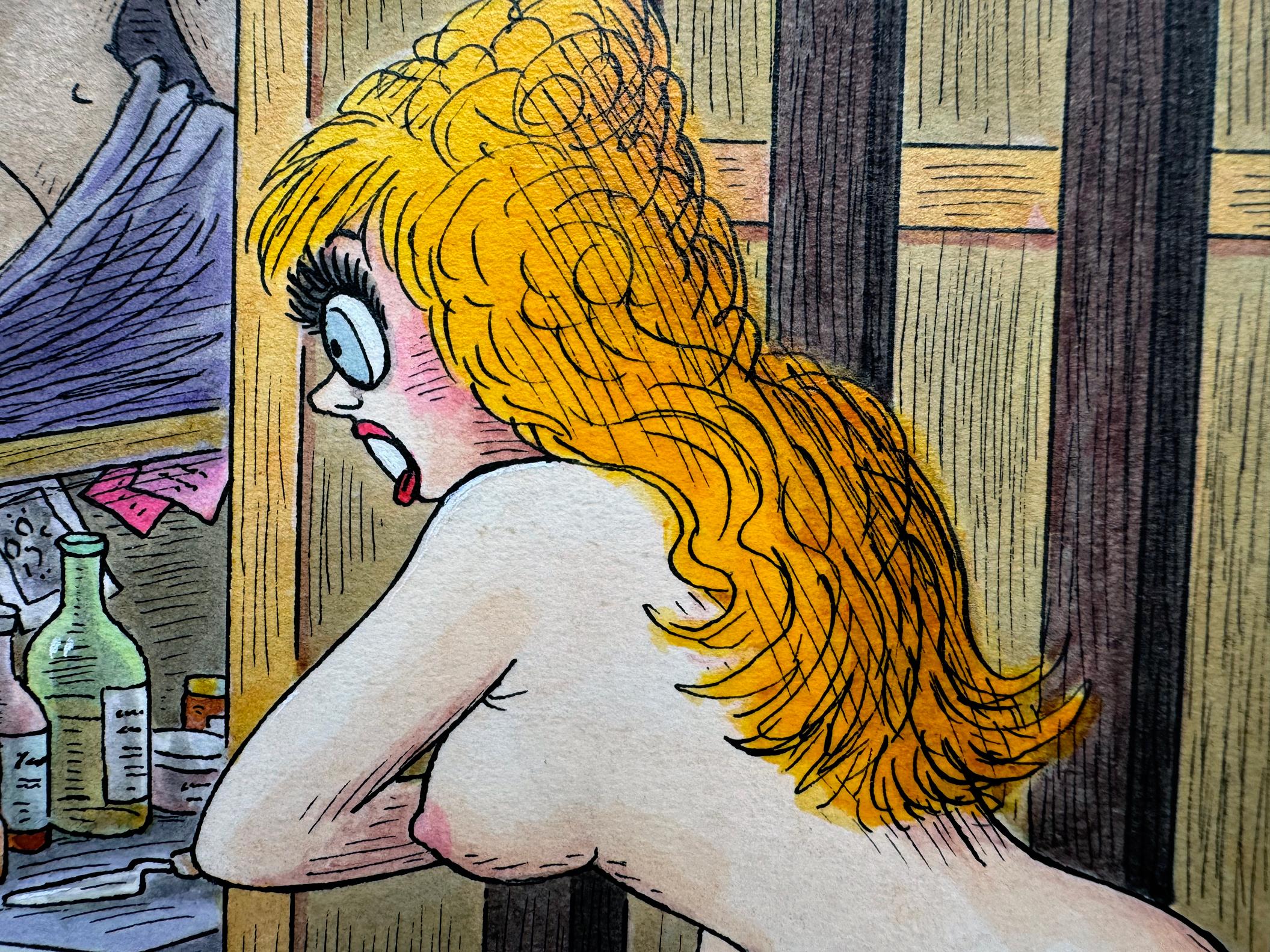 The Male Gaze: Literally,  Playboy Cartoon - Brown Nude by Richard Taylor