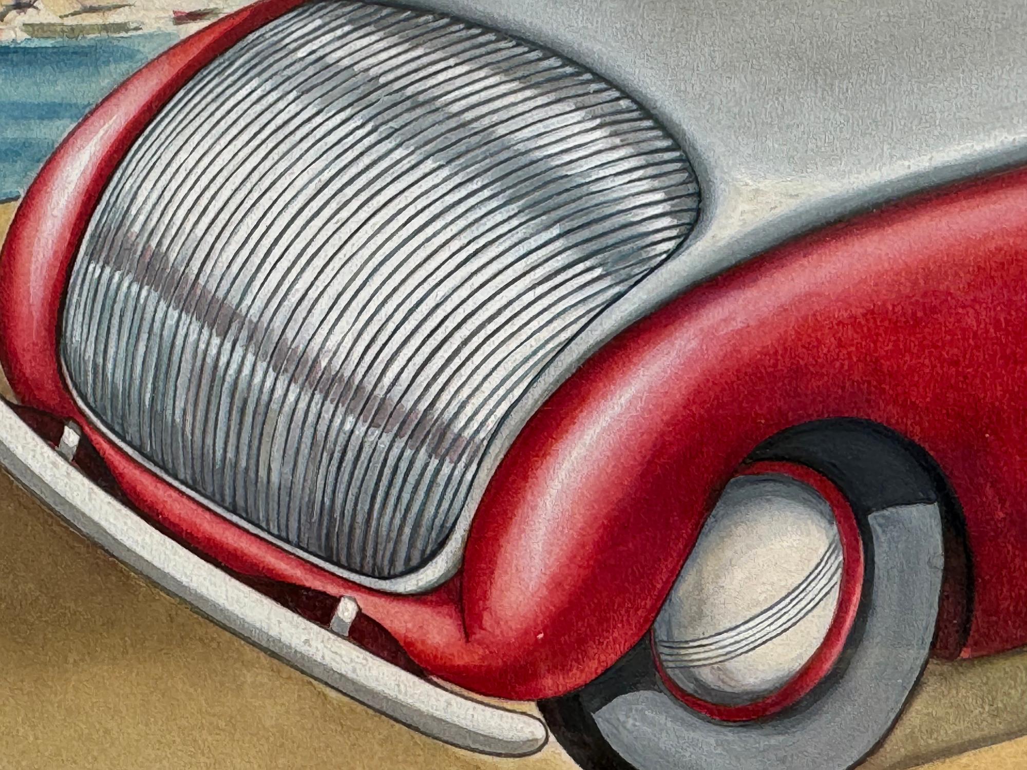 Klassische Autos, Stromlinienförmiges Coupé Art Deco Oldtimer  Automobilia im Angebot 1