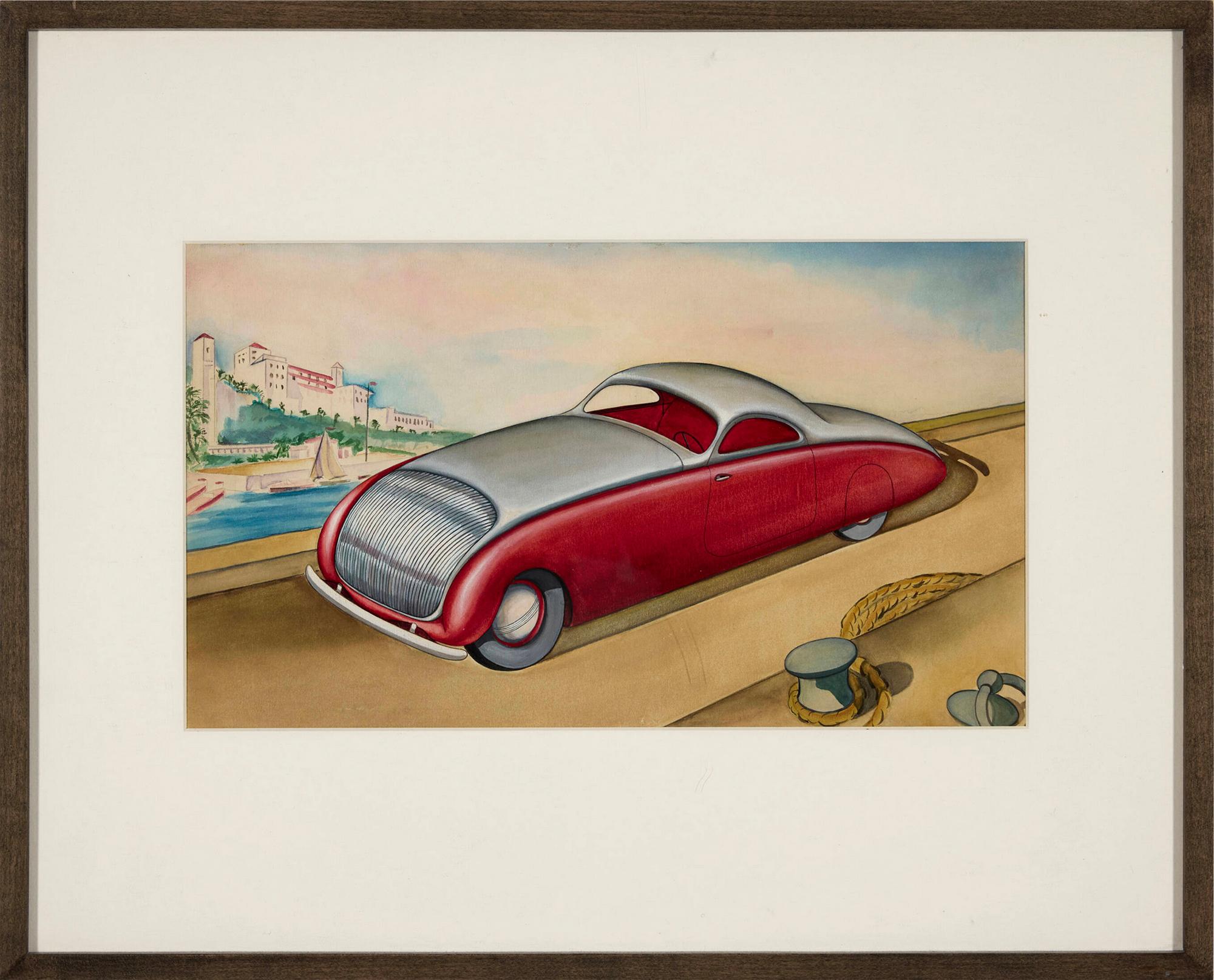 Klassische Autos, Stromlinienförmiges Coupé Art Deco Oldtimer  Automobilia im Angebot 6