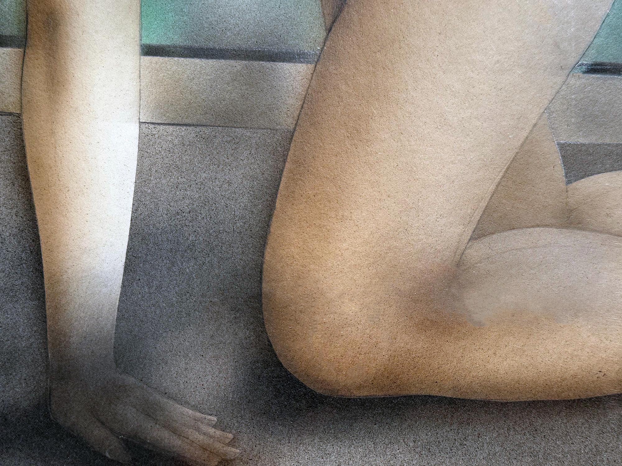 Donna sexy con guinzaglio e collare per cani:  S.I.M. - BDSM  - prima di Helmut Newton in vendita 4