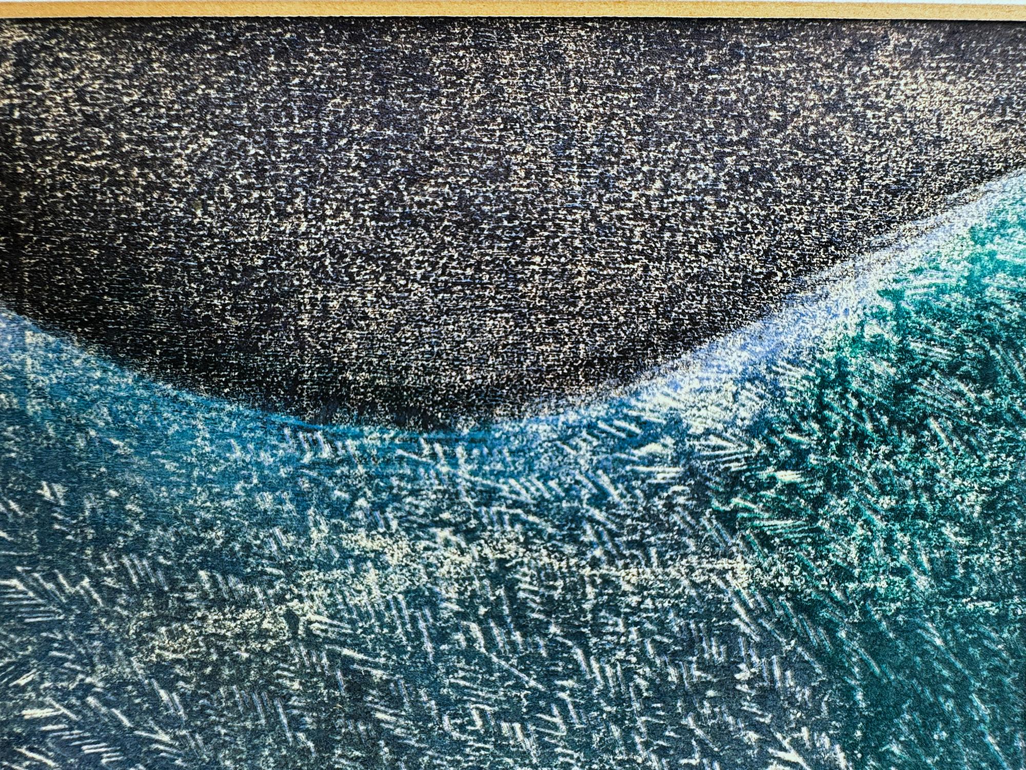 Aigle attaquant aux serres prêtes à frapper sa proie en bleu -Japonais-Américain en vente 1