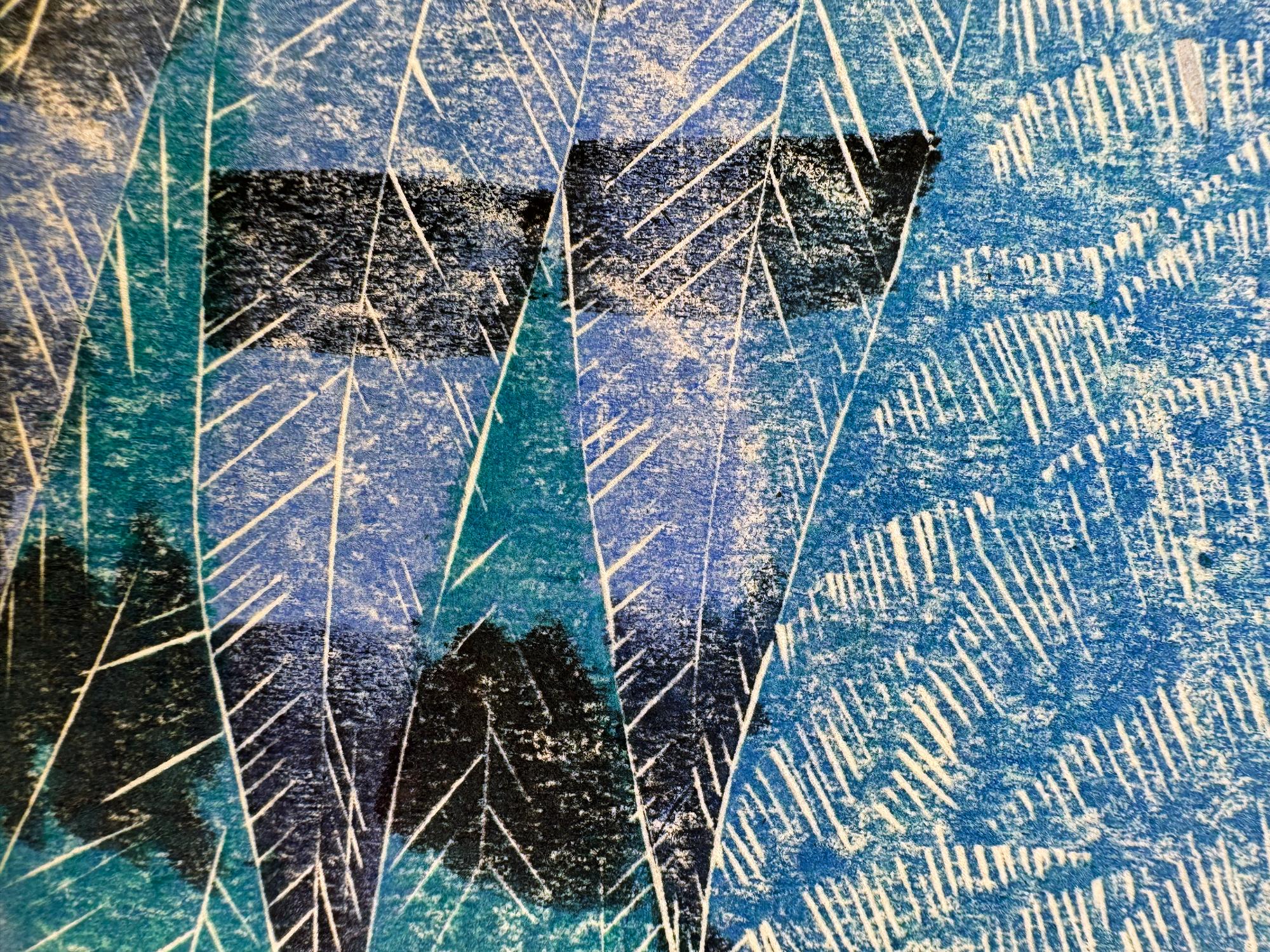 Aigle attaquant aux serres prêtes à frapper sa proie en bleu -Japonais-Américain en vente 3