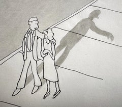 My Little Secret - Surrealist Drawing, Signed, 1990s