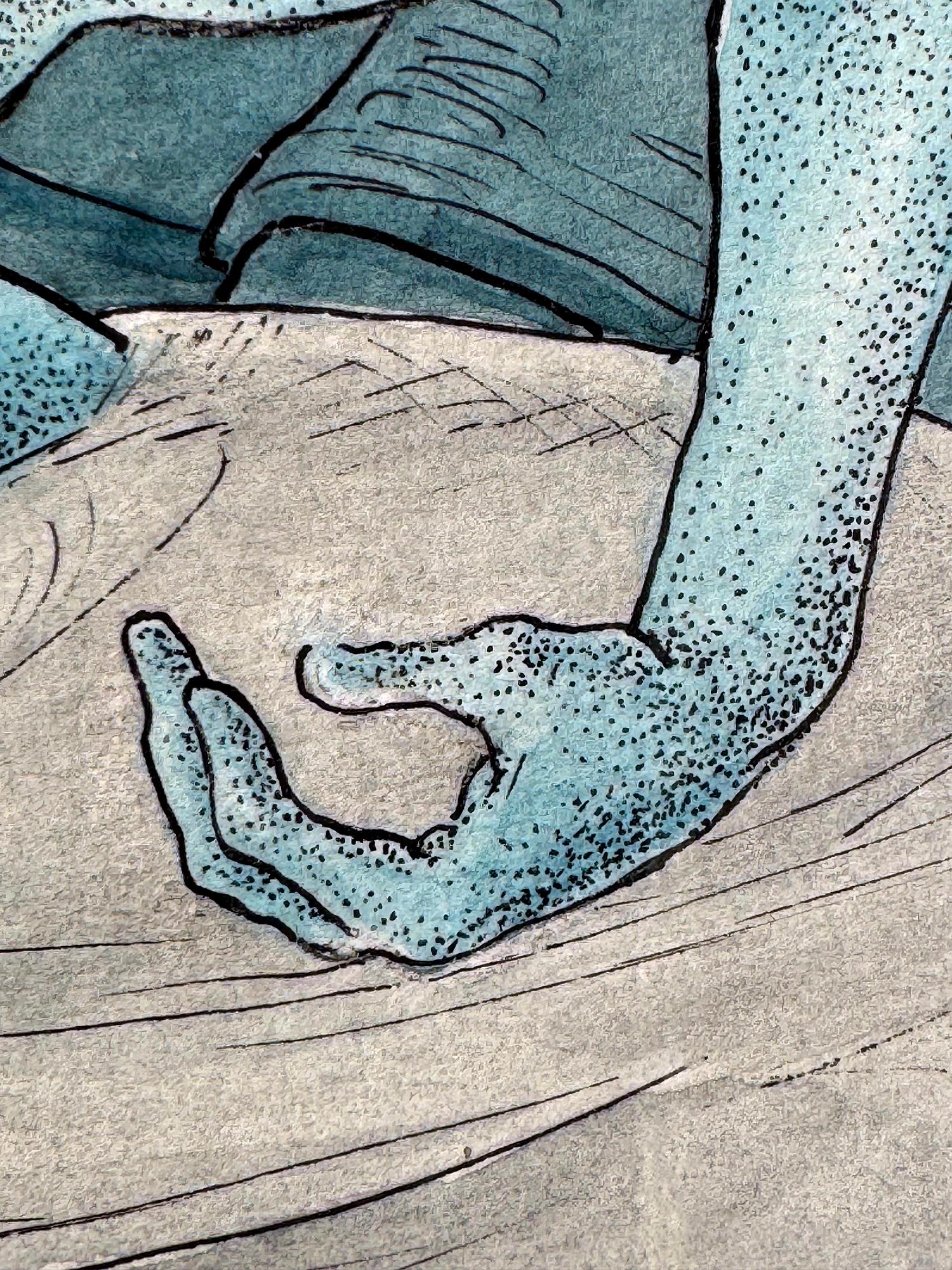 Échapper à des monstres inquiétants sur le toit la nuit  - Fantaisie macabre en vente 1