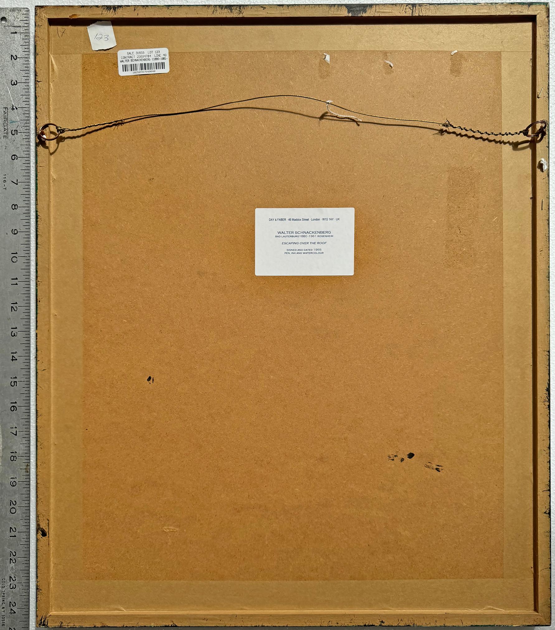 Échapper à des monstres inquiétants sur le toit la nuit  - Fantaisie macabre en vente 7