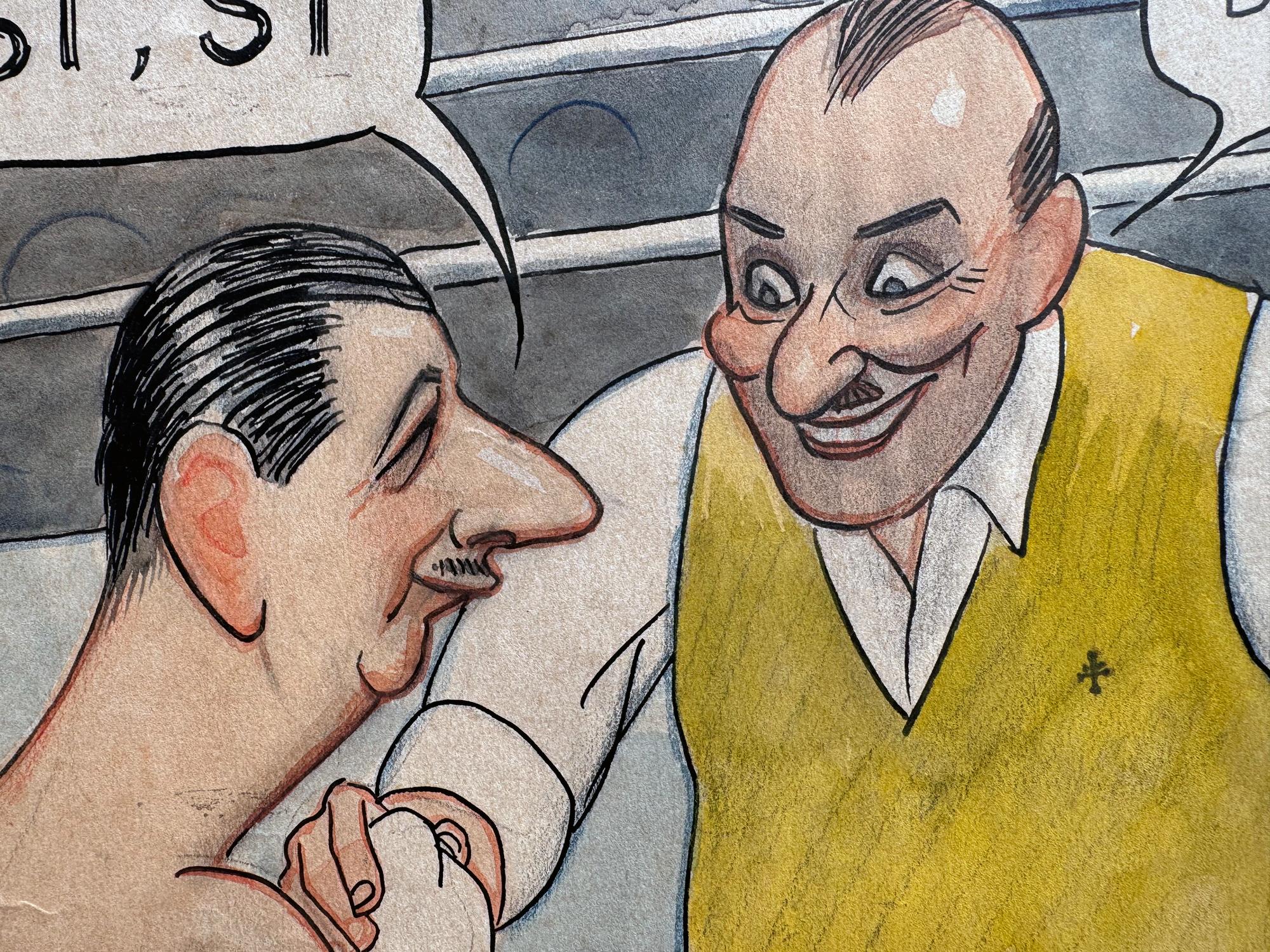 Charles de Gaulle Boxing Match Political Cartoon - Cuban Artist For Sale 3