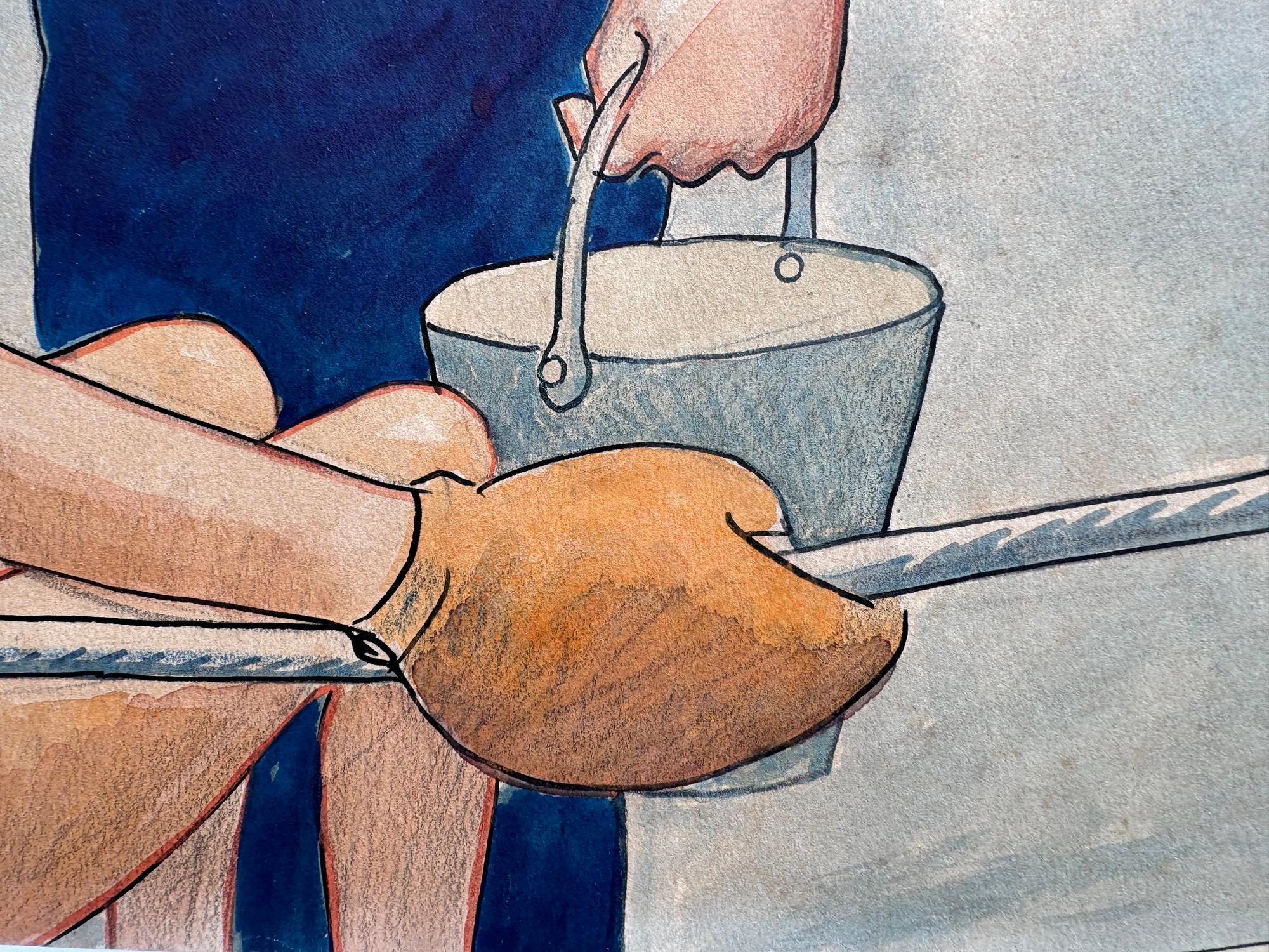 Charles de Gaulle Boxing Match Political Cartoon - Cuban Artist For Sale 5