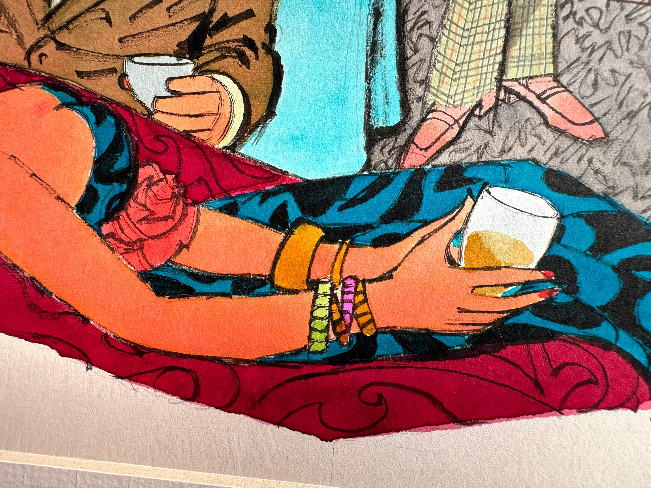 Sesso a tre - Scambisti - Cocktail party anni '70 - Cartone animato di Playboy in vendita 3