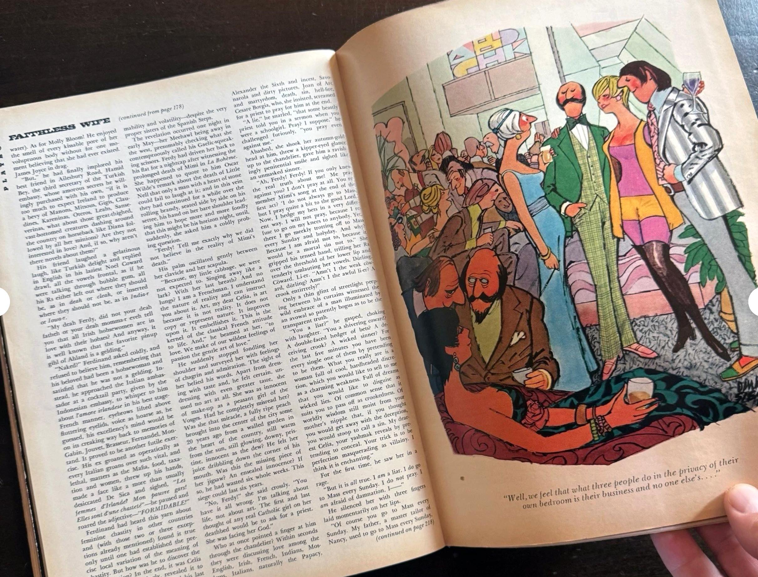 Sesso a tre - Scambisti - Cocktail party anni '70 - Cartone animato di Playboy in vendita 11