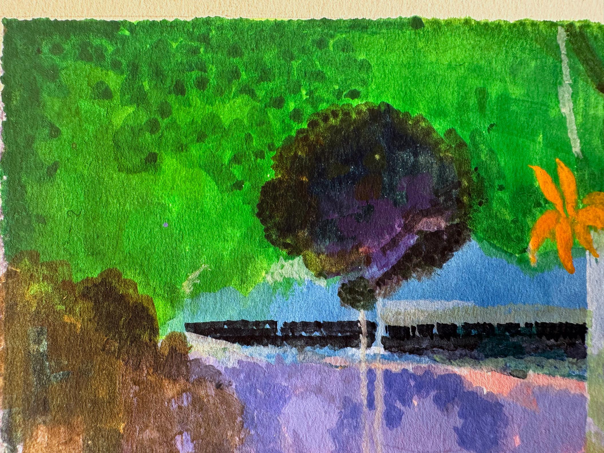 Sueño de Gauguin
Con iniciales en la esquina inferior derecha: Z; débilmente titulado e inscrito 