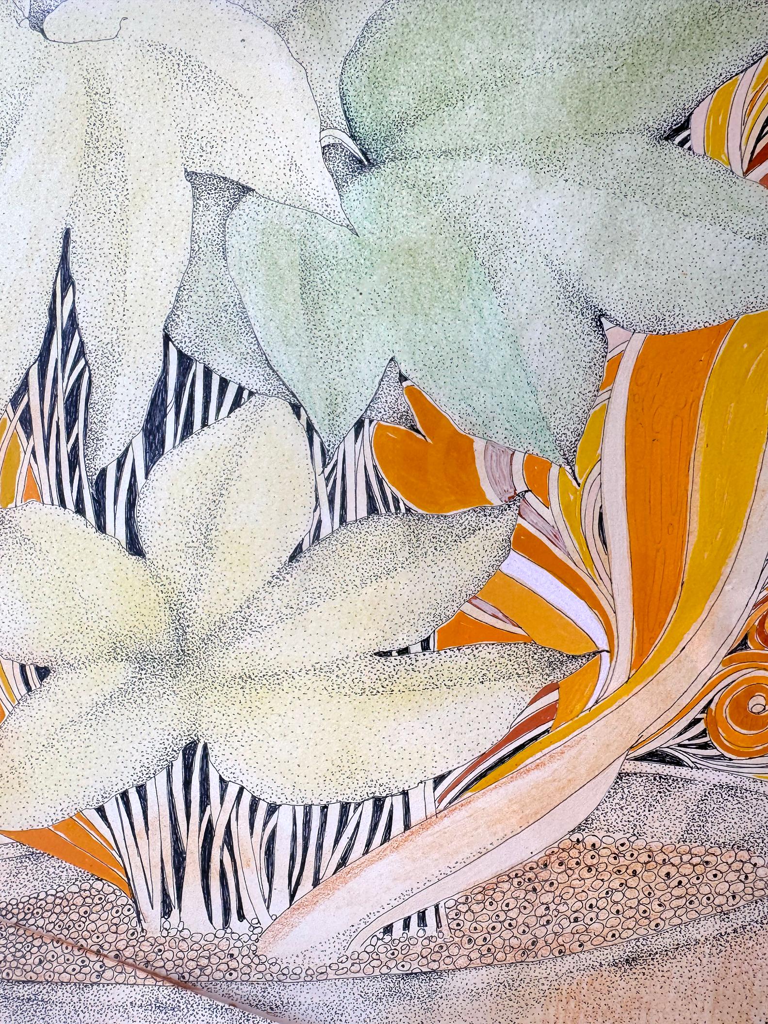 Dos Ojos Psicodélicos con Planta y Flores Groovy en venta 4