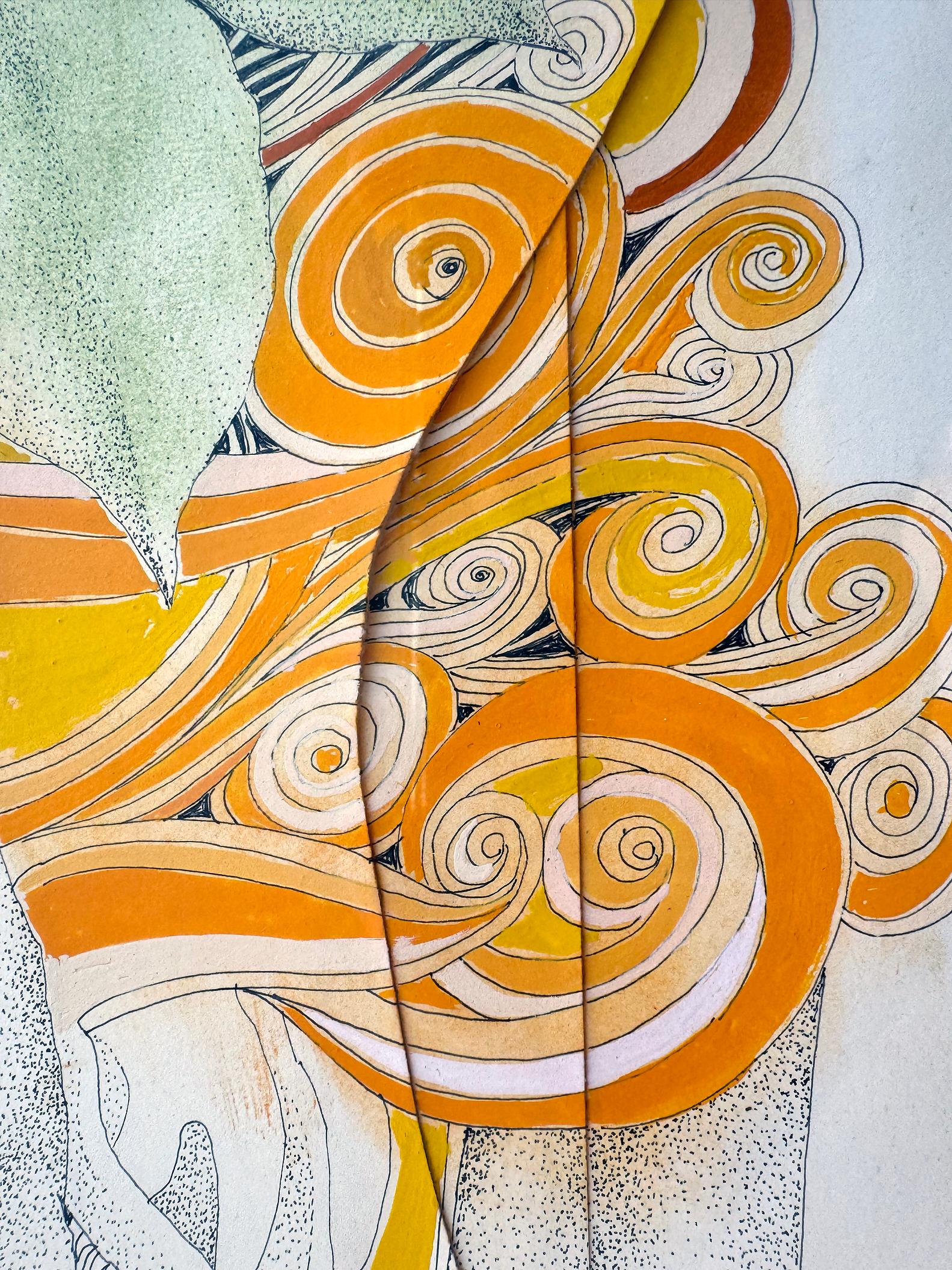 Dos Ojos Psicodélicos con Planta y Flores Groovy en venta 7