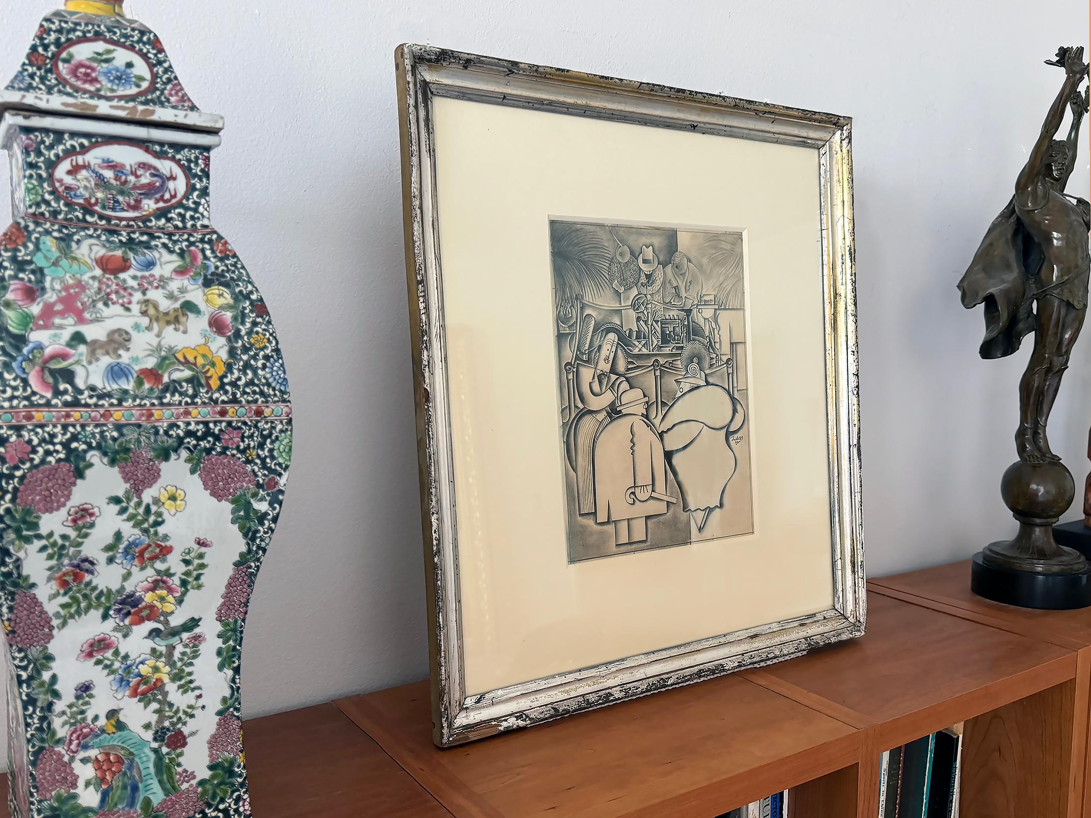 Scène de boîte de nuit Art déco Speakeasy en vente 9