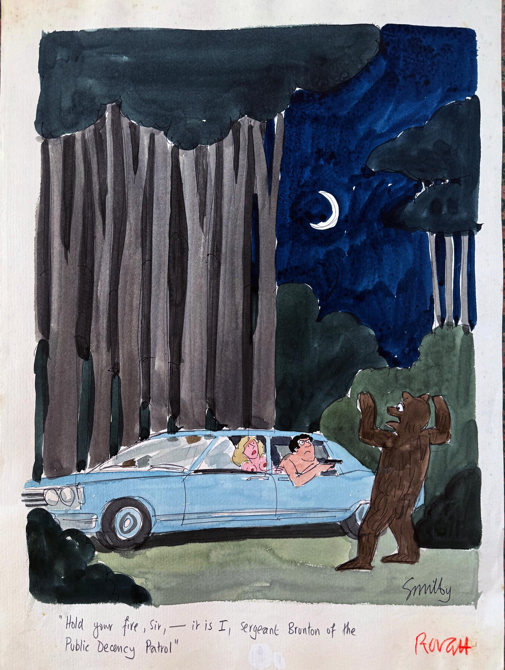 Smilby Landscape Art - Public Indecency Patrol Vulgar Lewdness Sex in a Car - Francis Wilford Smith