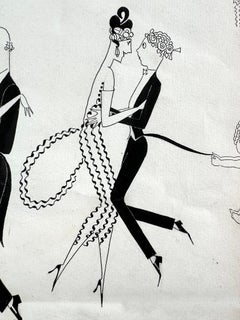 Art Deco Vanity Fair Magazine Illustration Lesbians in 1920