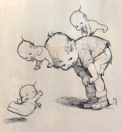 Kewpies Spielende Leapfrog Woman's Home Companion Illustration