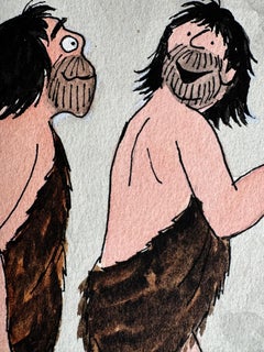 Cave Man Creates First Calendar Satirical Men's Magazine Palaeolithic Pin-Up