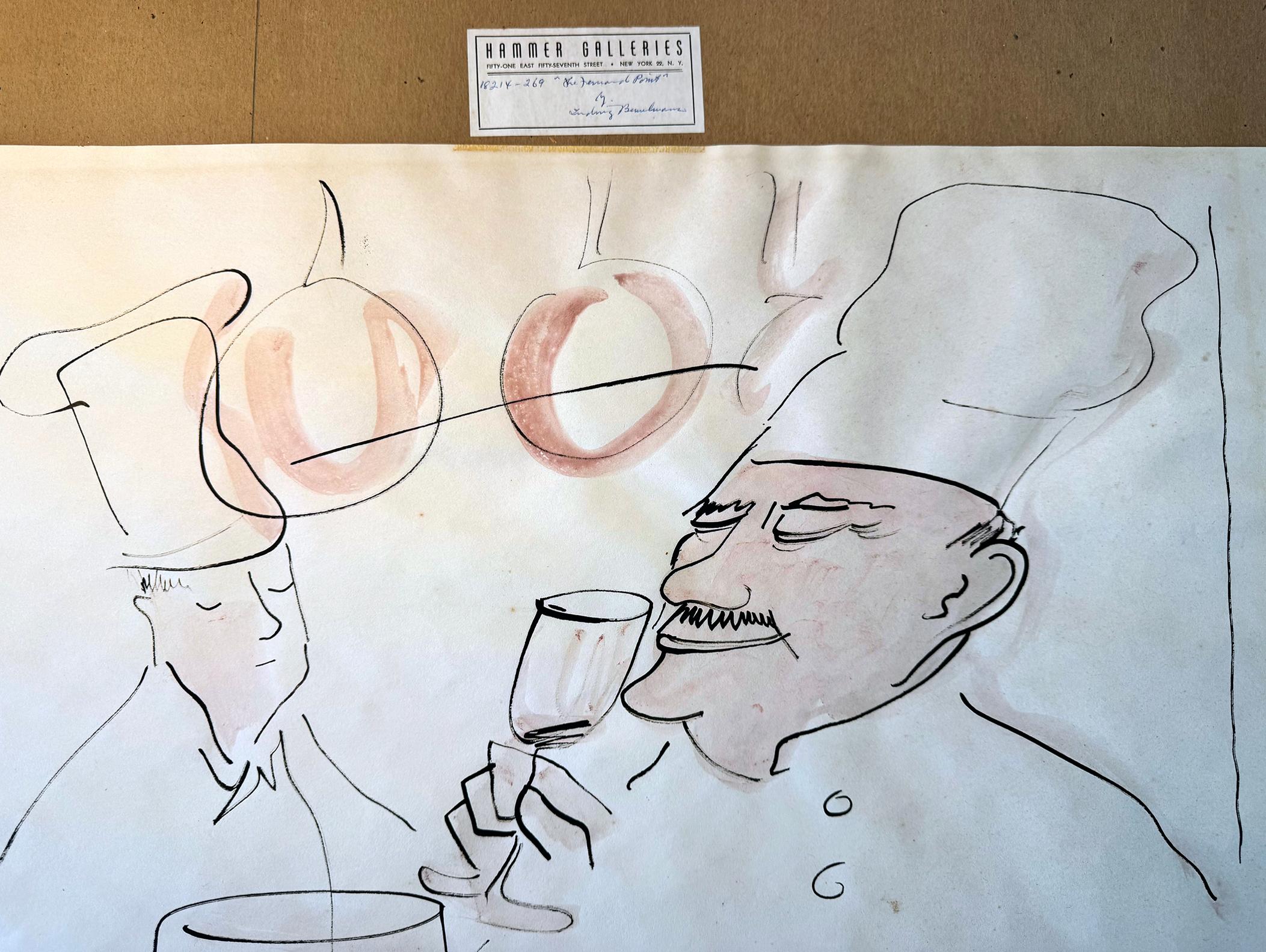 Fernand Point Drawing Ludwig Bemelmans, 1898-1962 - Portrait Monsieur Fernand Point Culinary ...