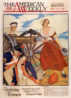 Mujeres Fuertes, Molly Pitcher, Revolución Americana Obra de Arte Original