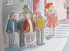 Student Field Trip to Whorehouse, Brothel, Playboy Magazine Original Gag Cartoon