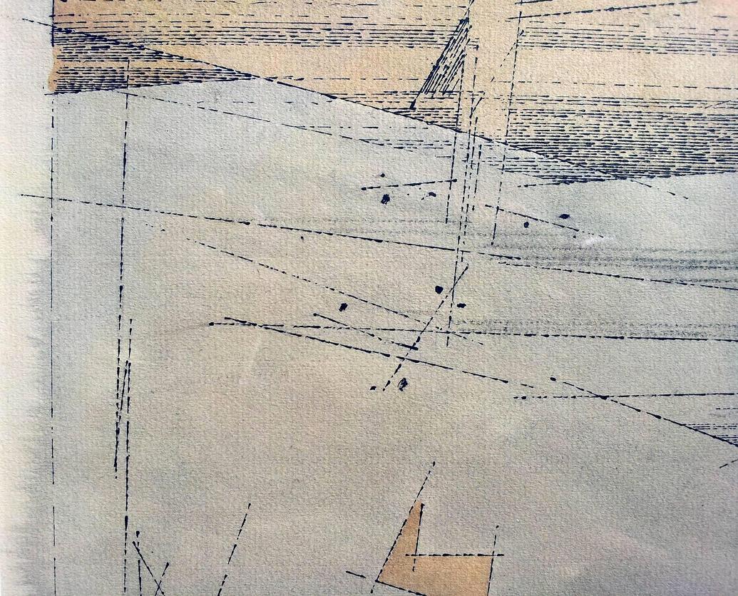 Hills du Connecticut - Gris Landscape Art par Lyonel Feininger