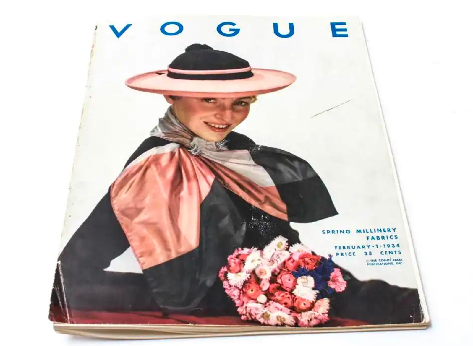 Art Deco Vogue Magazine Illustration  - Beige Portrait by Edouard Garcia Benito