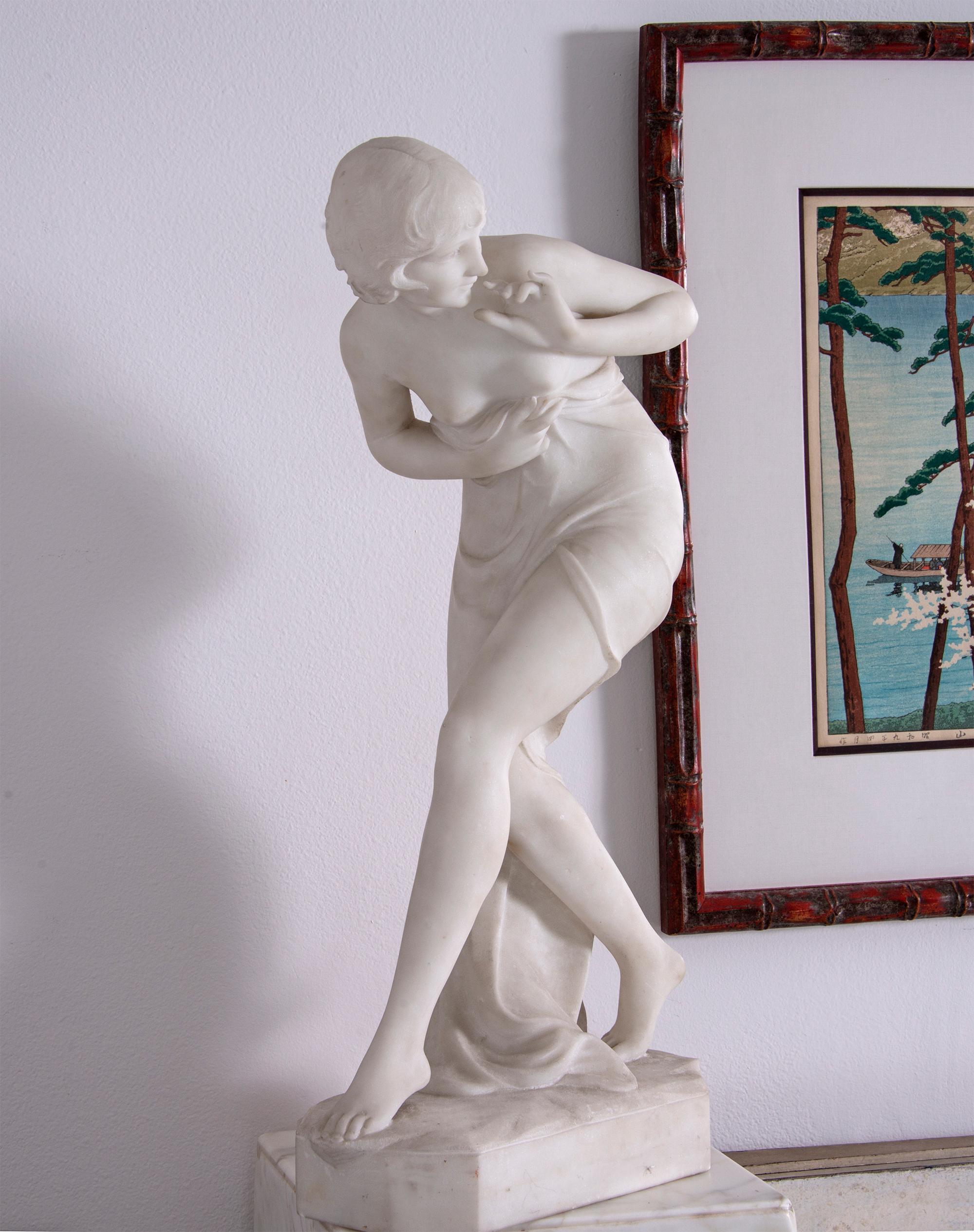 Art Deco Weiblicher Akt – Sculpture von C. Viviani