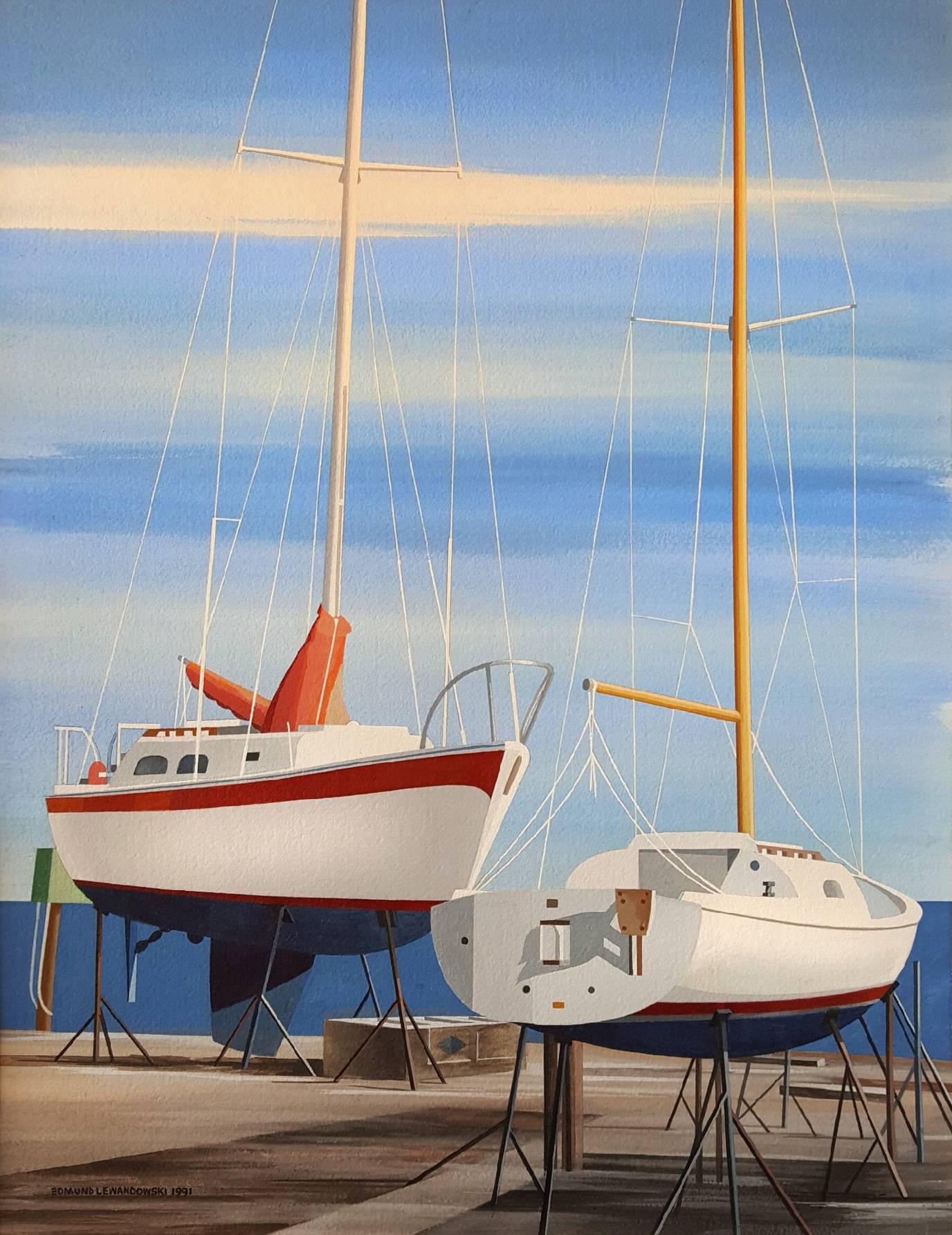 Edmund Lewandowski Landscape Art - Sail Boats