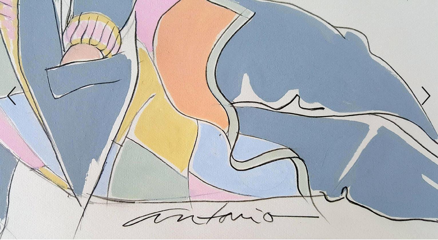 Illustration de mode de style Art déco pour un magazine de haute couture  Le magazine Vogue ? - Gris Figurative Art par Antonio Lopez