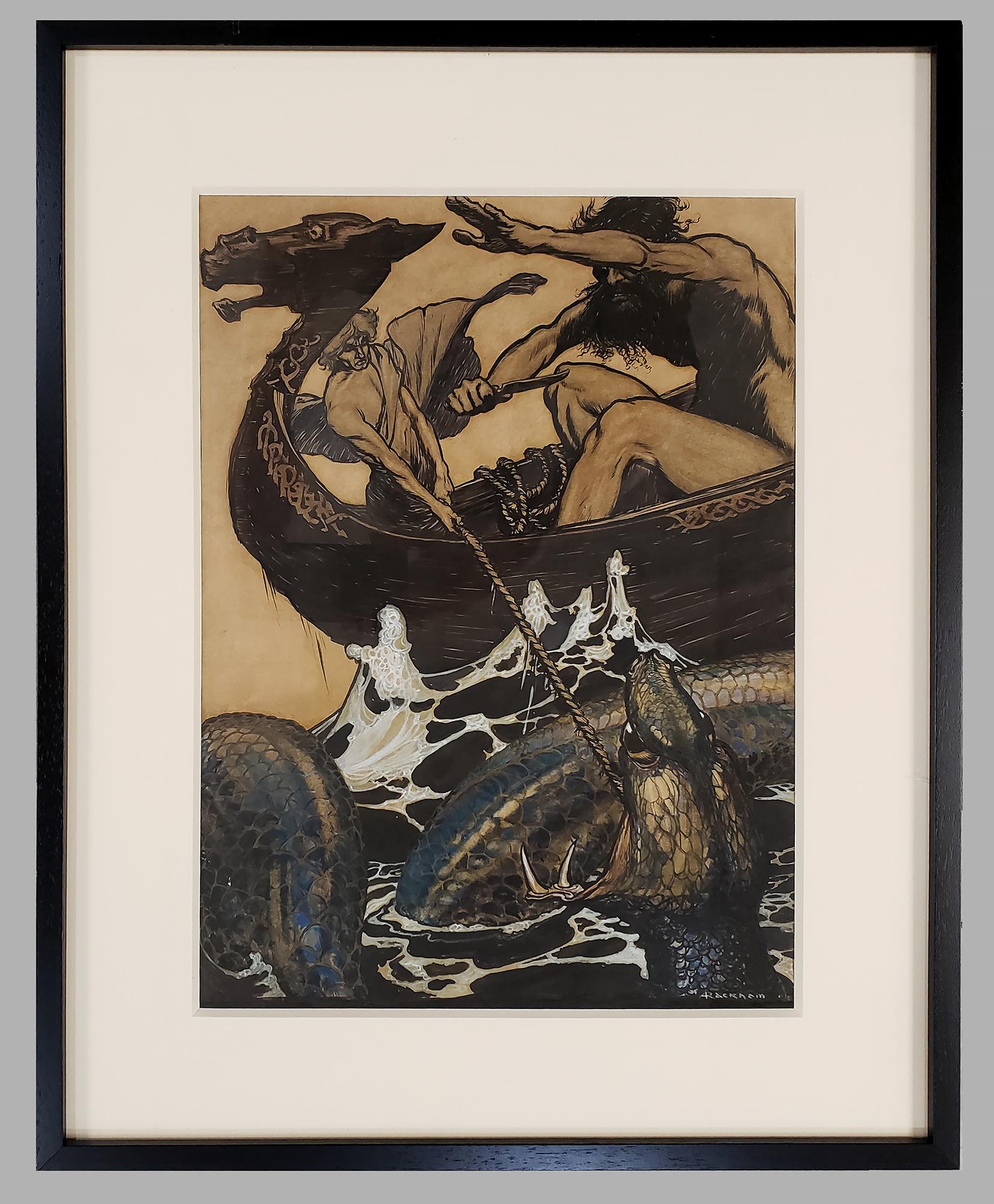 Seeschlacht - (Geschichten aus der Edda)  – Art von Arthur Rackham