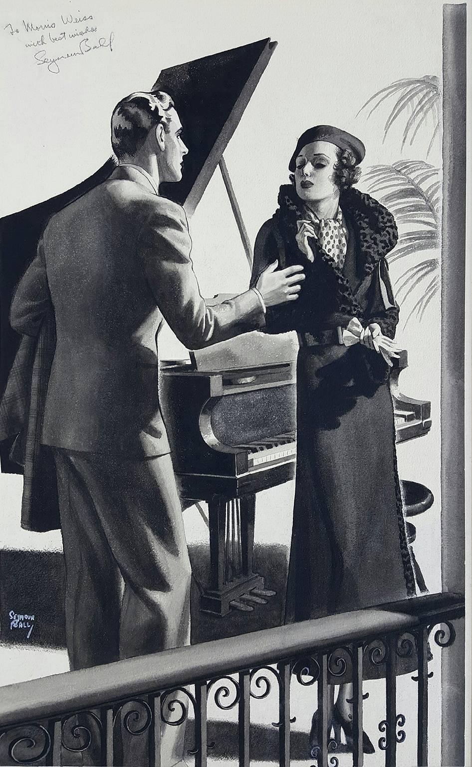 Art Deco Coulple Magazine Story Illustration, RedBook  The Saturday Evening Post