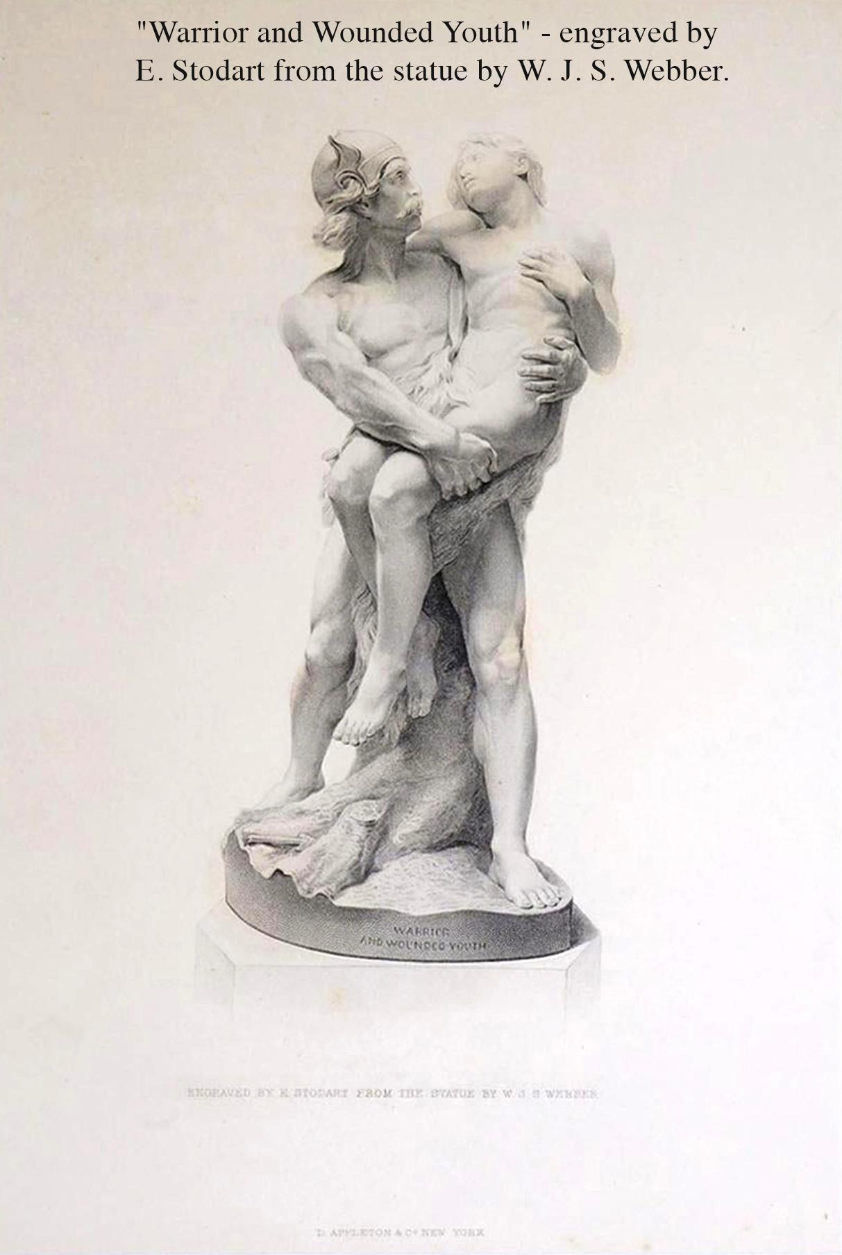 Warrior and Wounded Youth.  Helmeted mustachioed man holding Wounded - Lion Face 11