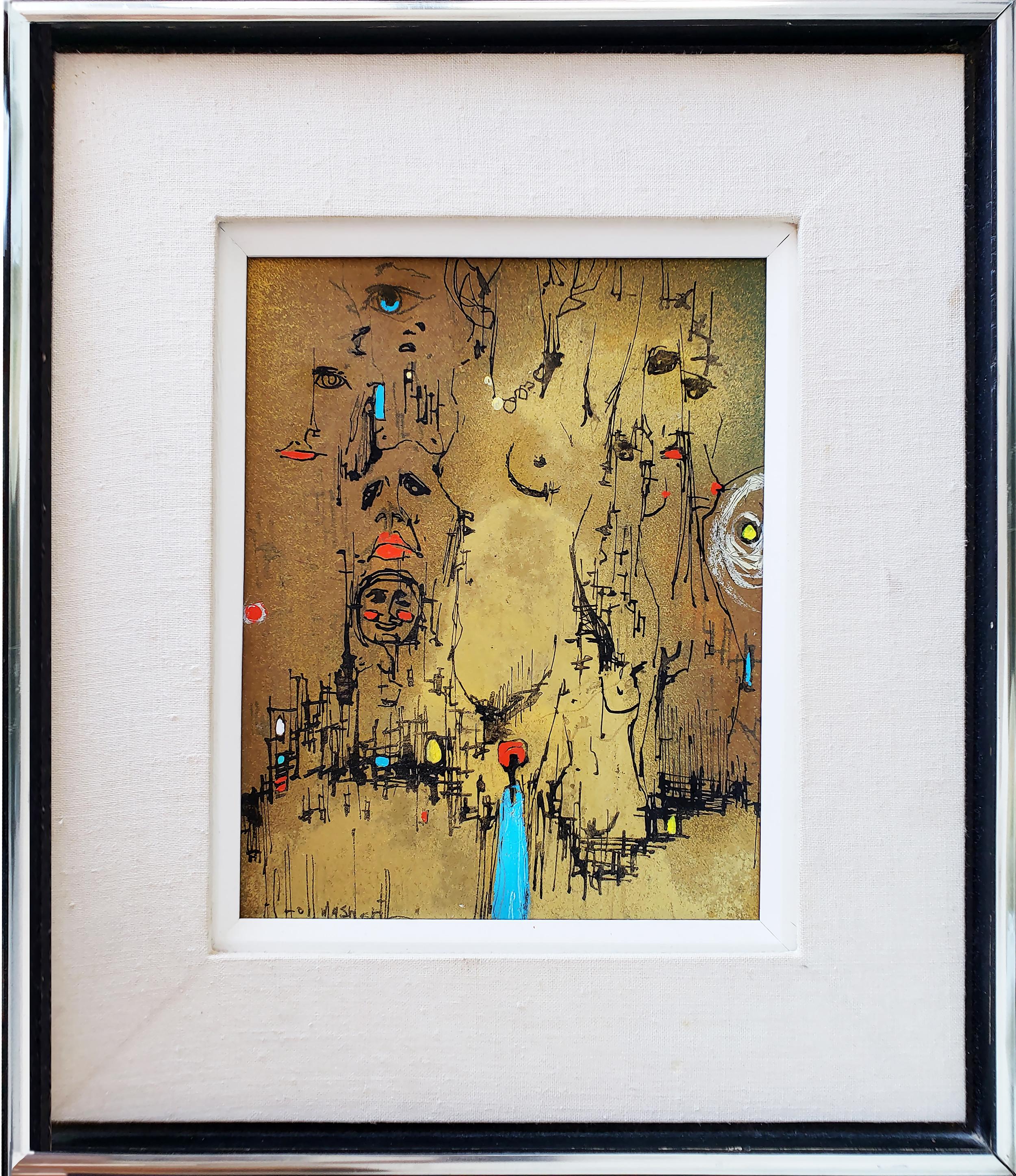 Figuras desnudas, metálicas  Oro molido,  Artista afroamericano - Artista negro - Painting de Alvin Carl Hollingsworth